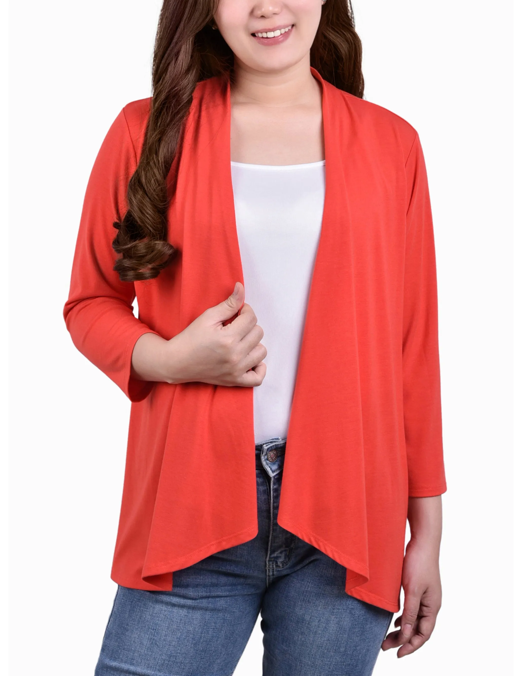 3/4 Sleeve Solid Cardigan