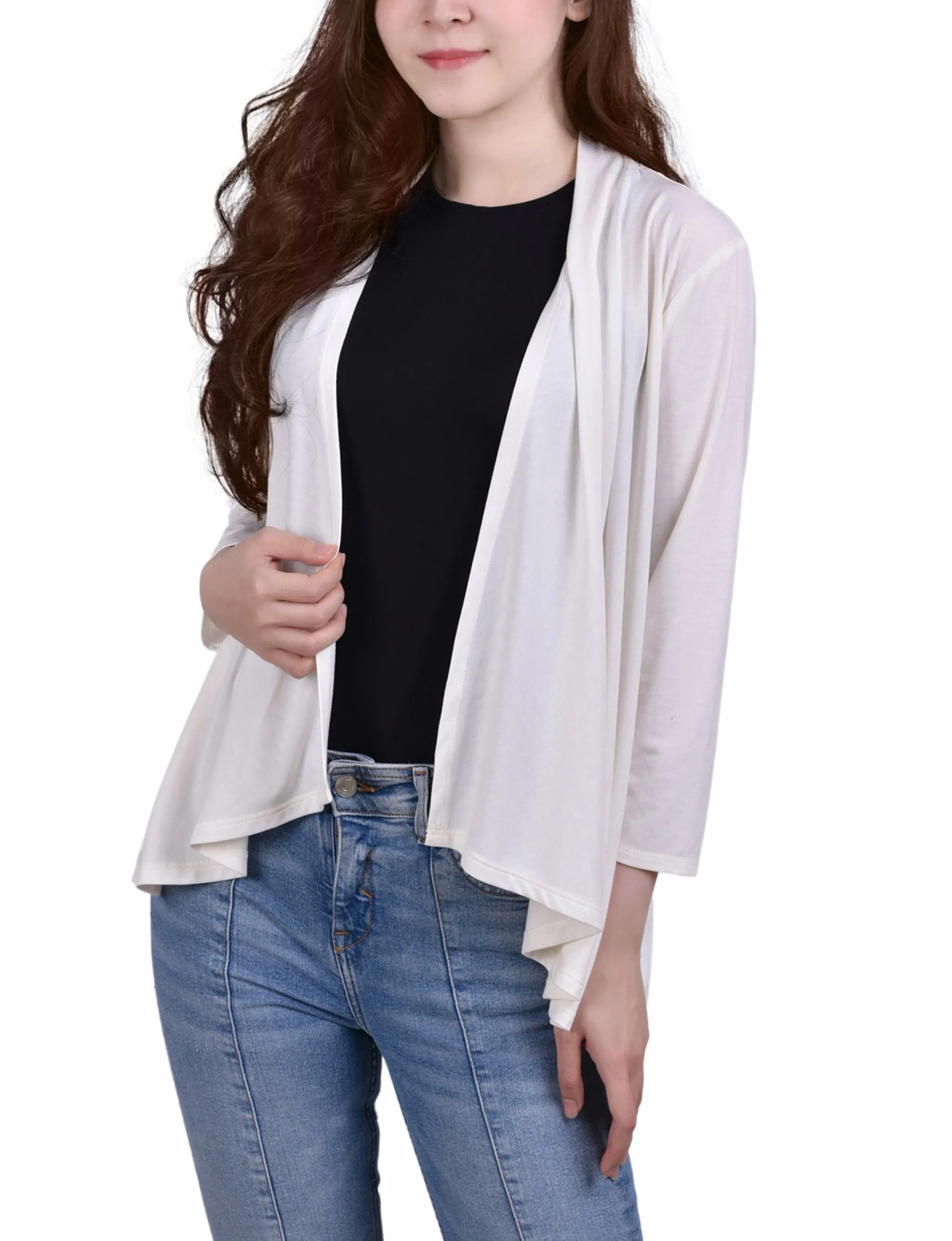 3/4 Sleeve Solid Cardigan