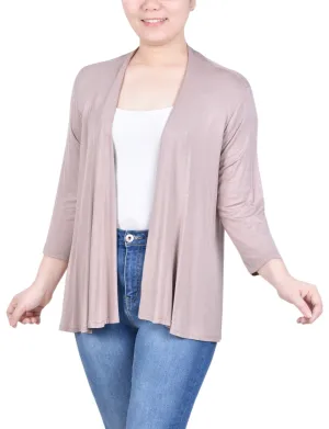 3/4 Sleeve Solid Cardigan