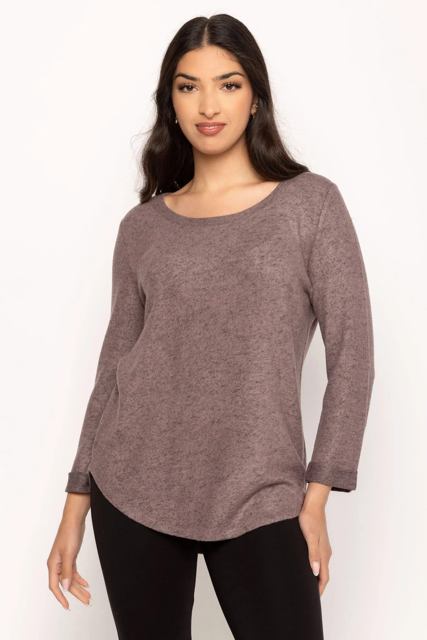 3/4 Sleeve Supersoft Scoopneck Top