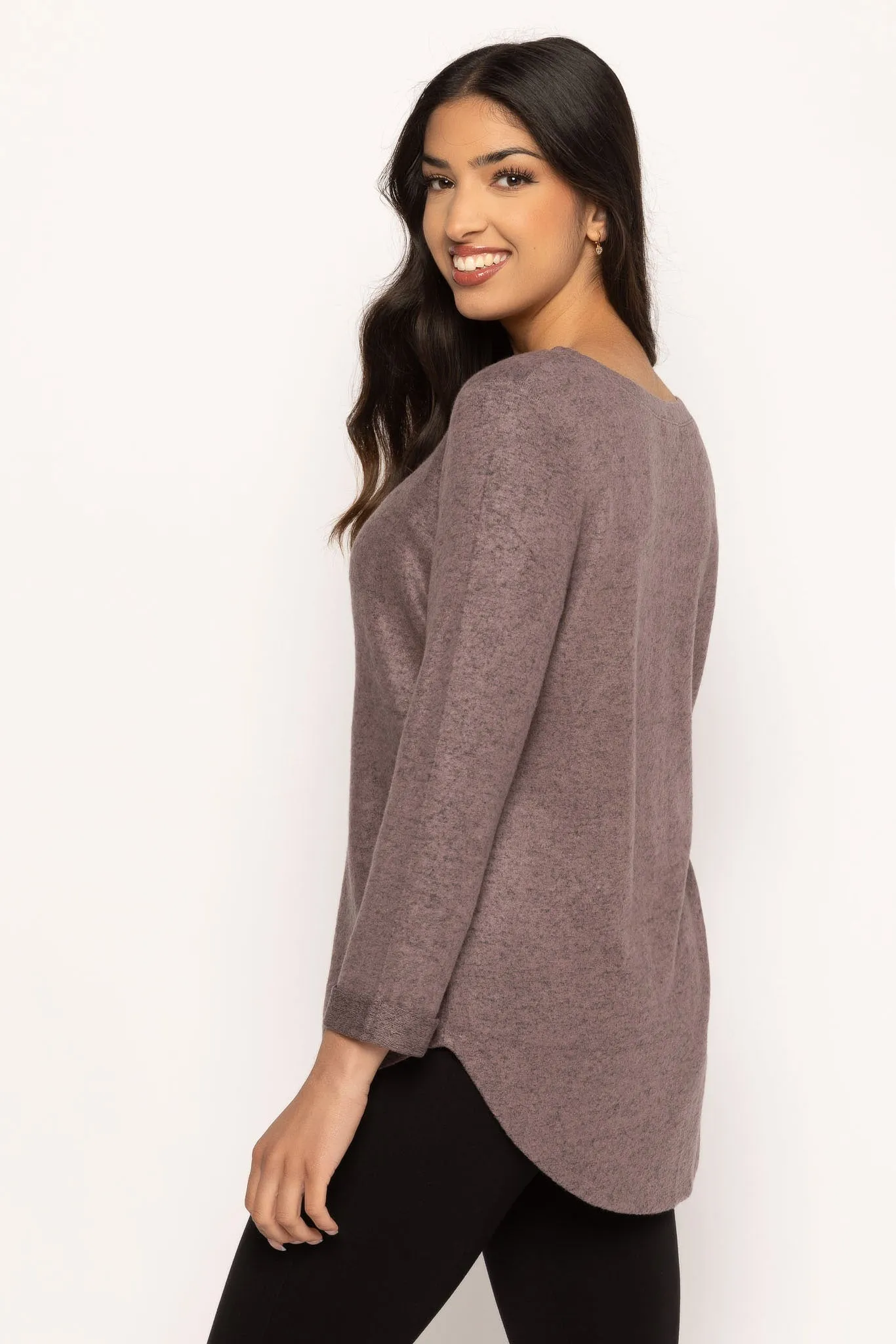 3/4 Sleeve Supersoft Scoopneck Top