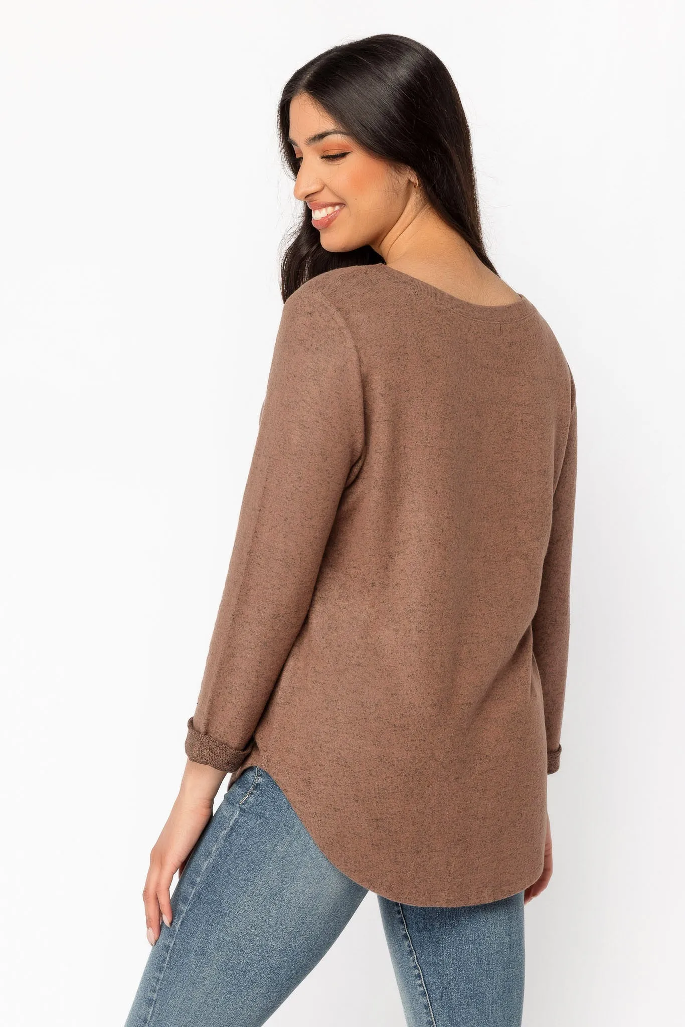 3/4 Sleeve Supersoft Scoopneck Top