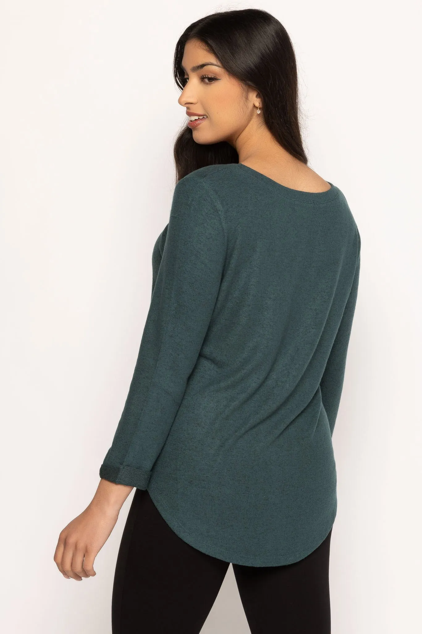 3/4 Sleeve Supersoft Scoopneck Top