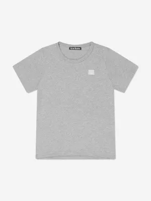 Acne Studios Kids Mini Nash Face Logo Patch T-Shirt in Grey