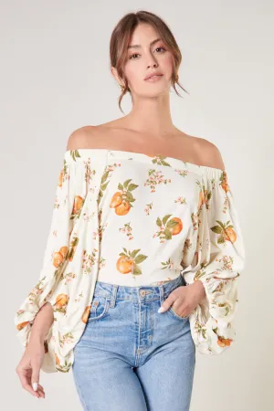 Arancia Floral Off the Shoulder Top