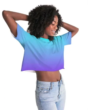 Bahama Blue Ombre Cropped Top