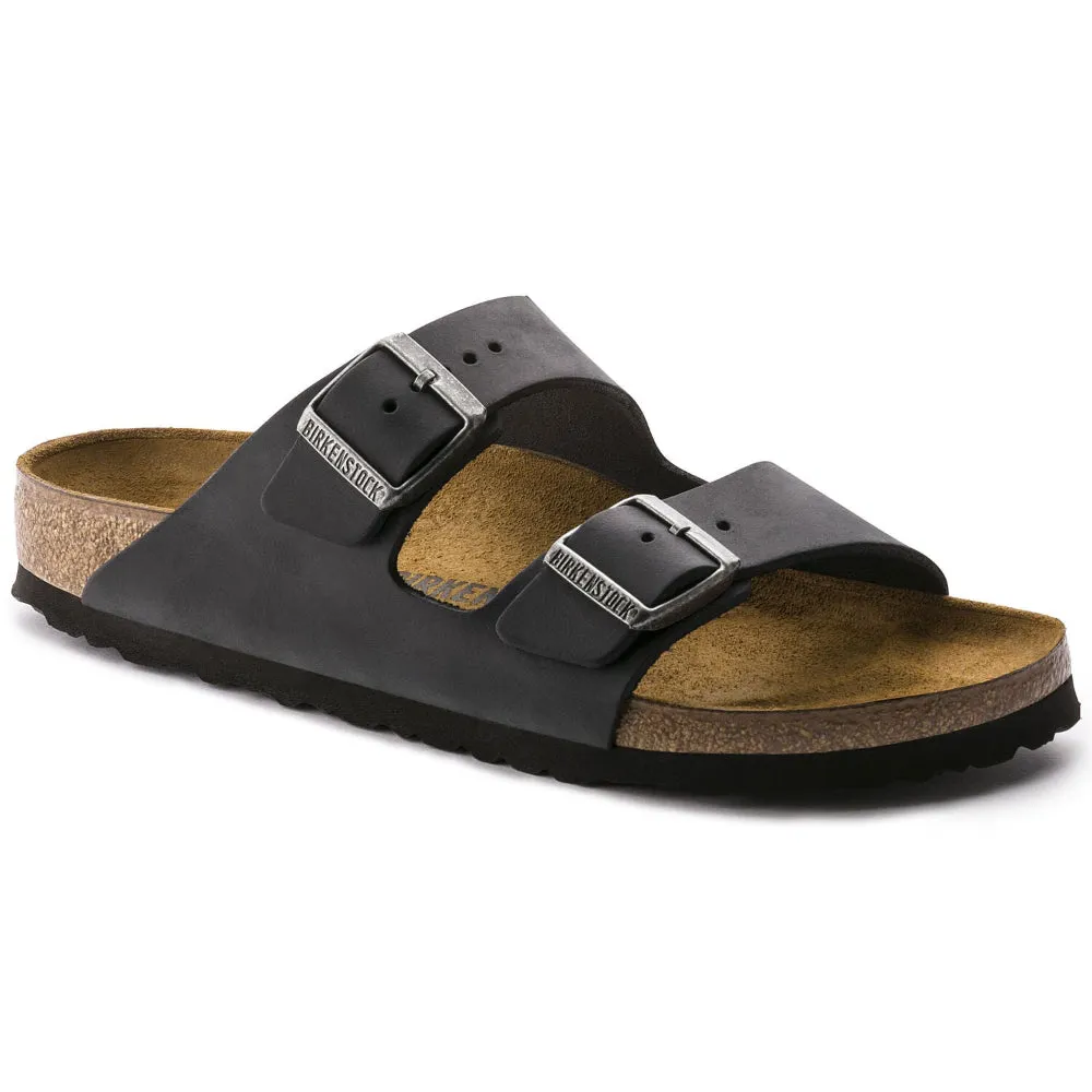 BIRKENSTOCK ARIZONA BLACK OILED LEATHER