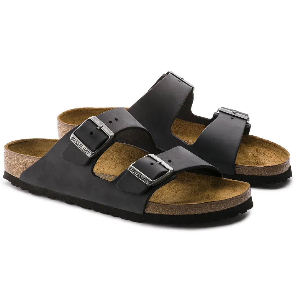 BIRKENSTOCK ARIZONA BLACK OILED LEATHER