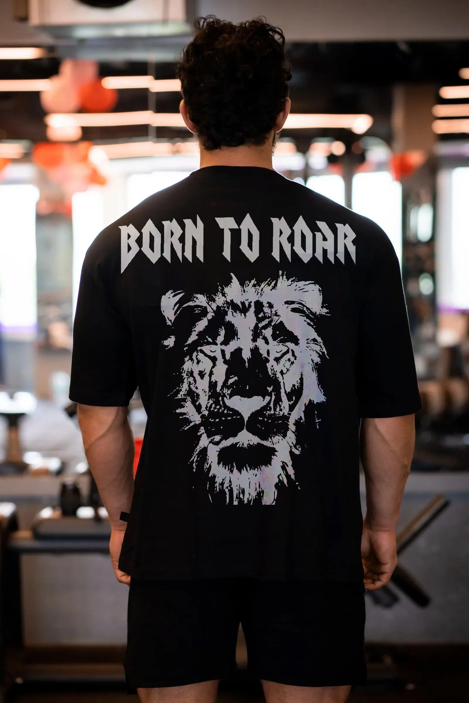 Born To Roar Oversized T-shirt (Black)