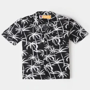 Boys Cotton Casual Shirt Palm - BLACK