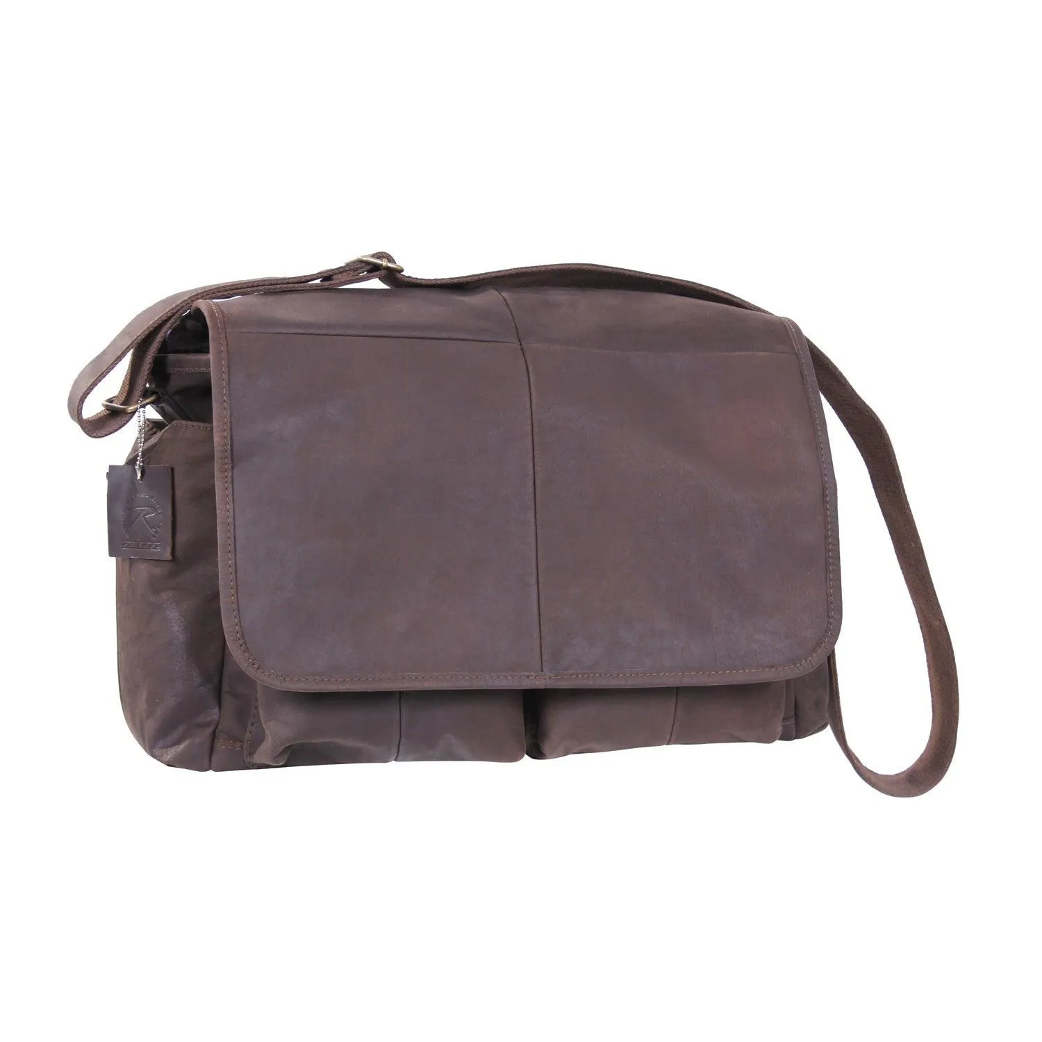 Brown Leather Classic Messenger Bag