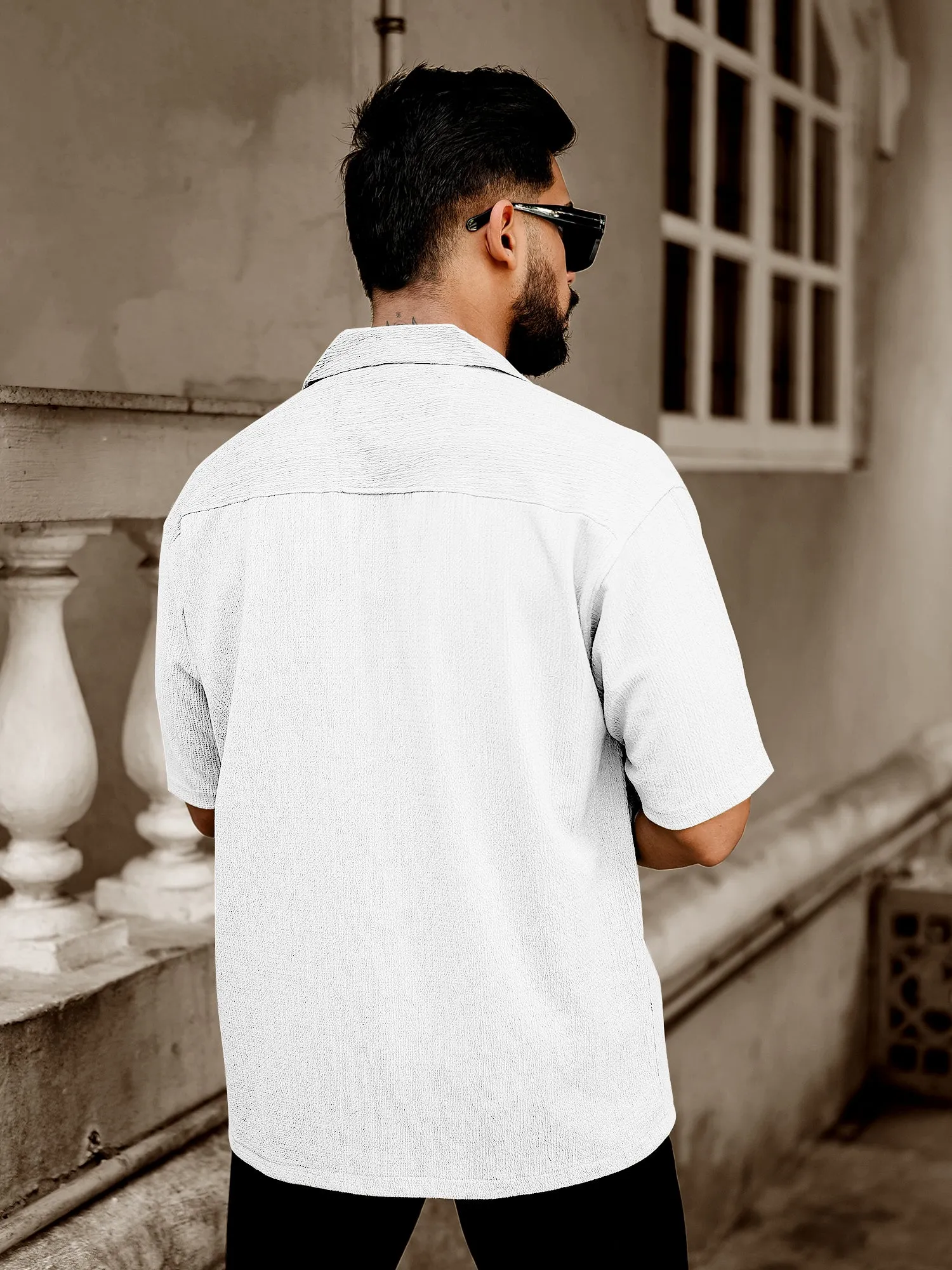 Bubble White Half Sleeve Shirt