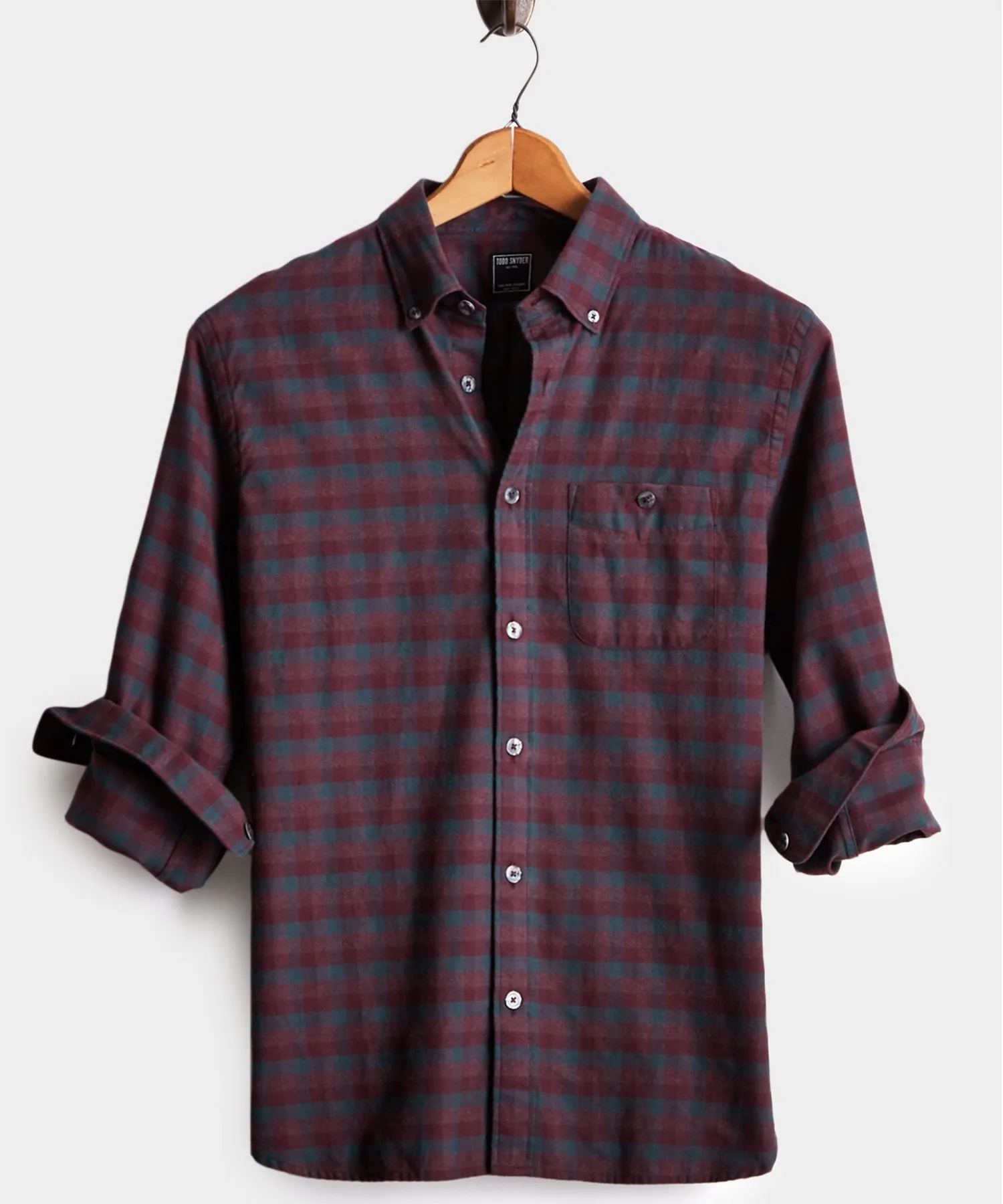 Burgundy Plaid Flannel Shirt