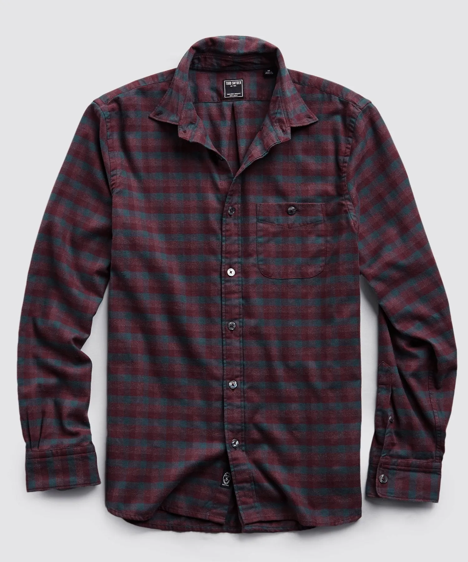 Burgundy Plaid Flannel Shirt