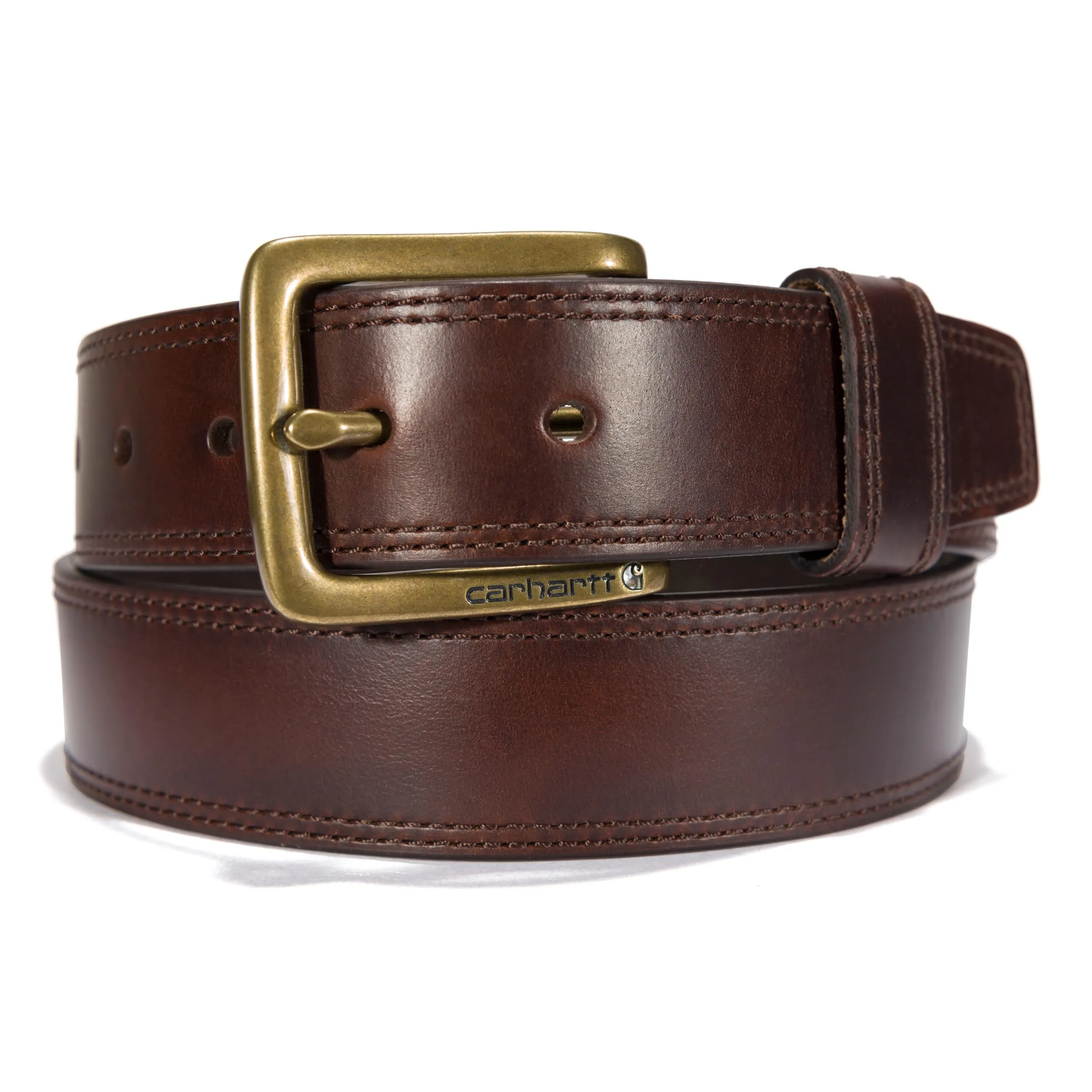 Carhartt A0005503 Men's Rugged Leather Engraved Buckle Belt