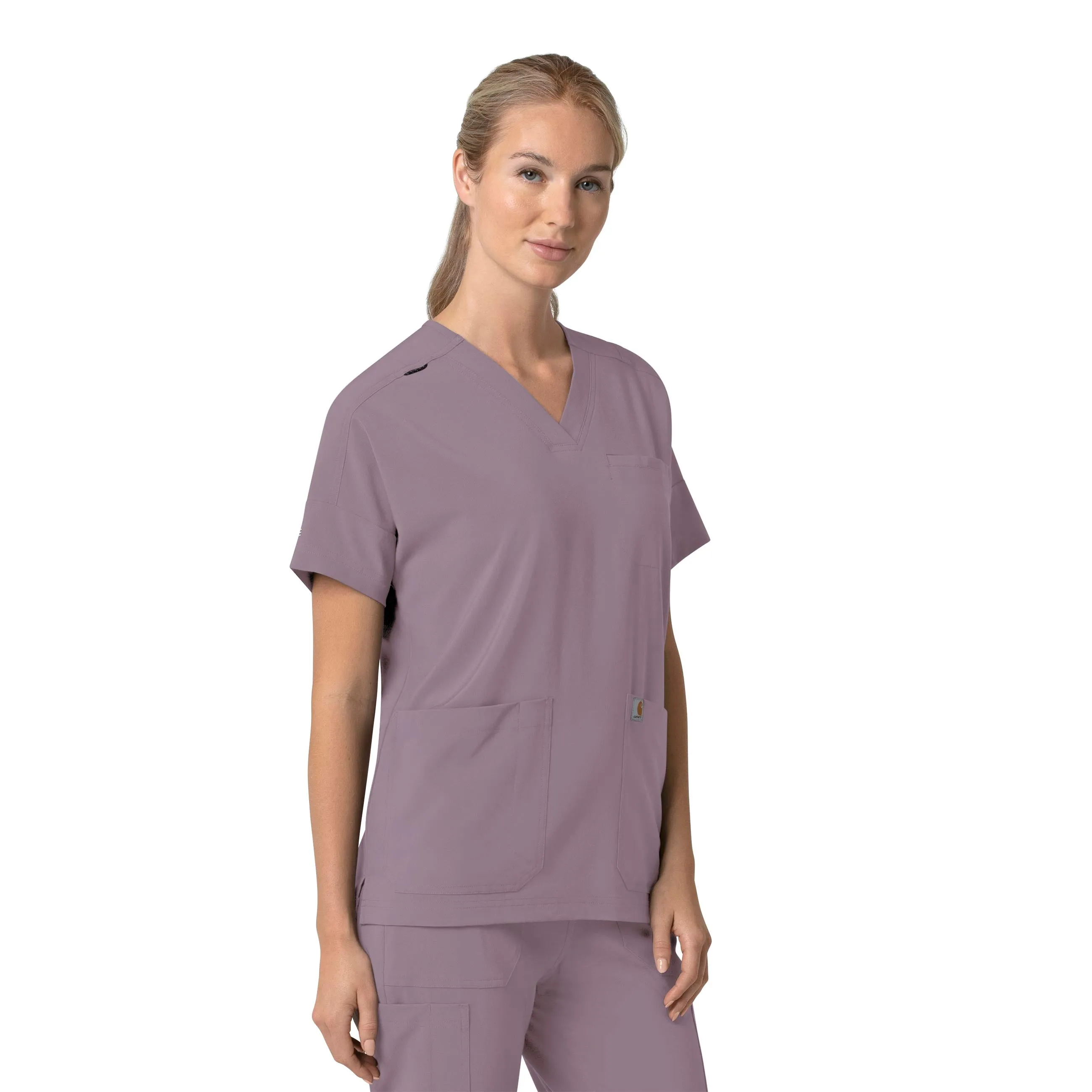 Carhartt Force Cross-Flex Women's Oversized V-Neck Scrub Top - Lavender Mist