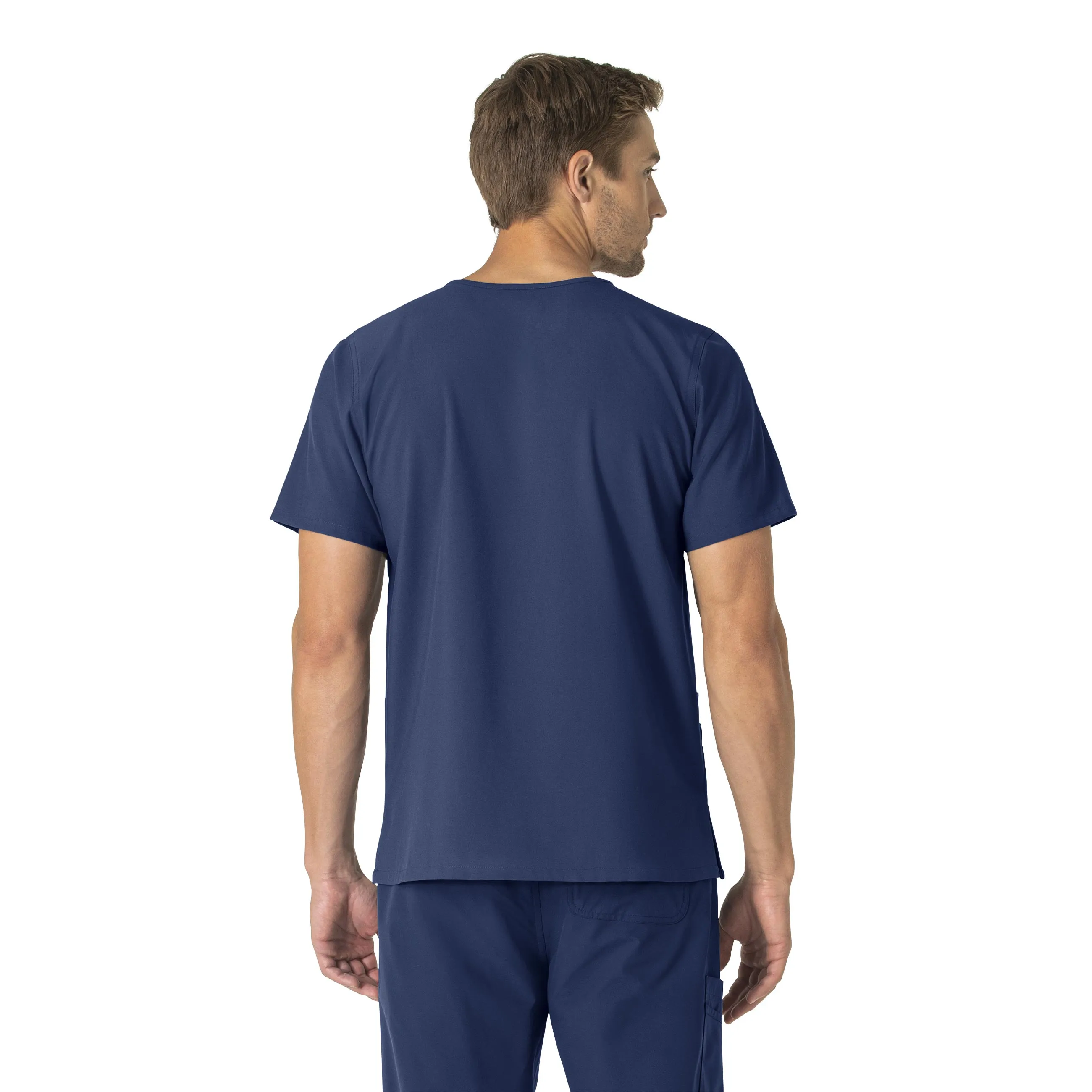 Carhartt Force Essentials Unisex V-Neck 6-Pocket Scrub Top - Navy