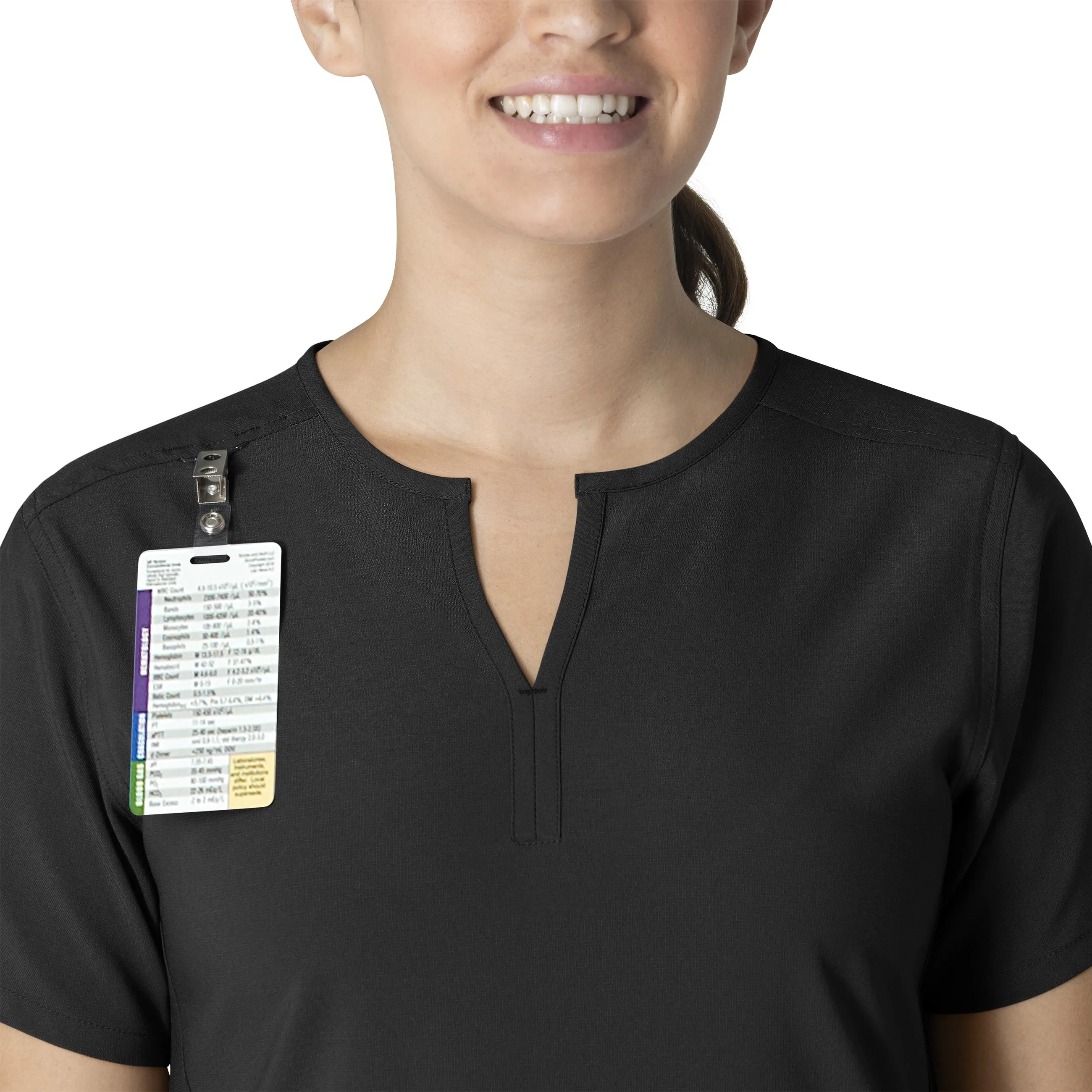 Carhartt Force Essentials Women's Notch Neck Tunic Scrub Top - Black