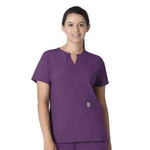 Carhartt Force Essentials Women's Notch Neck Tunic Scrub Top - Eggplant