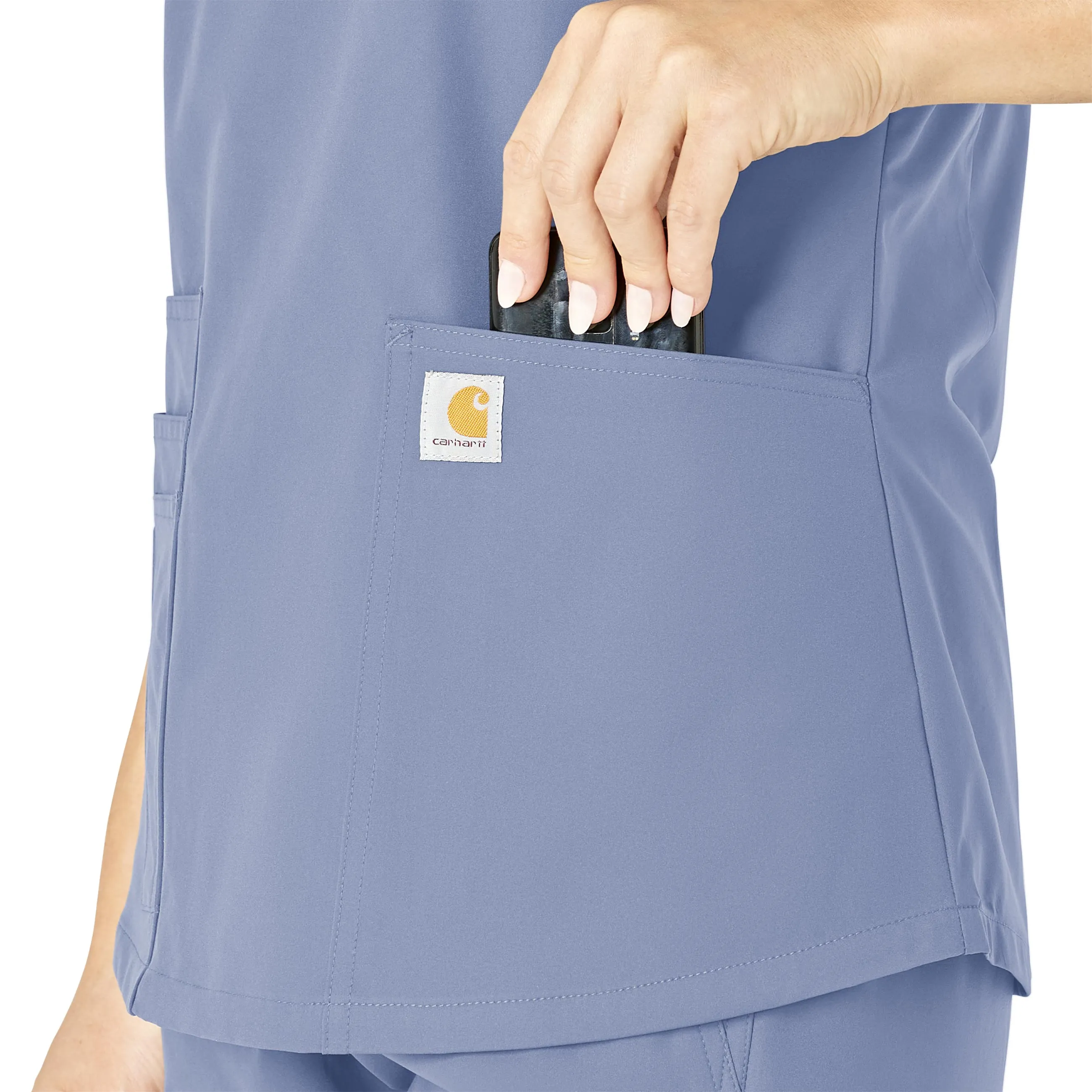 Carhartt Force Essentials Women's V-Neck Scrub Top - Ceil Blue