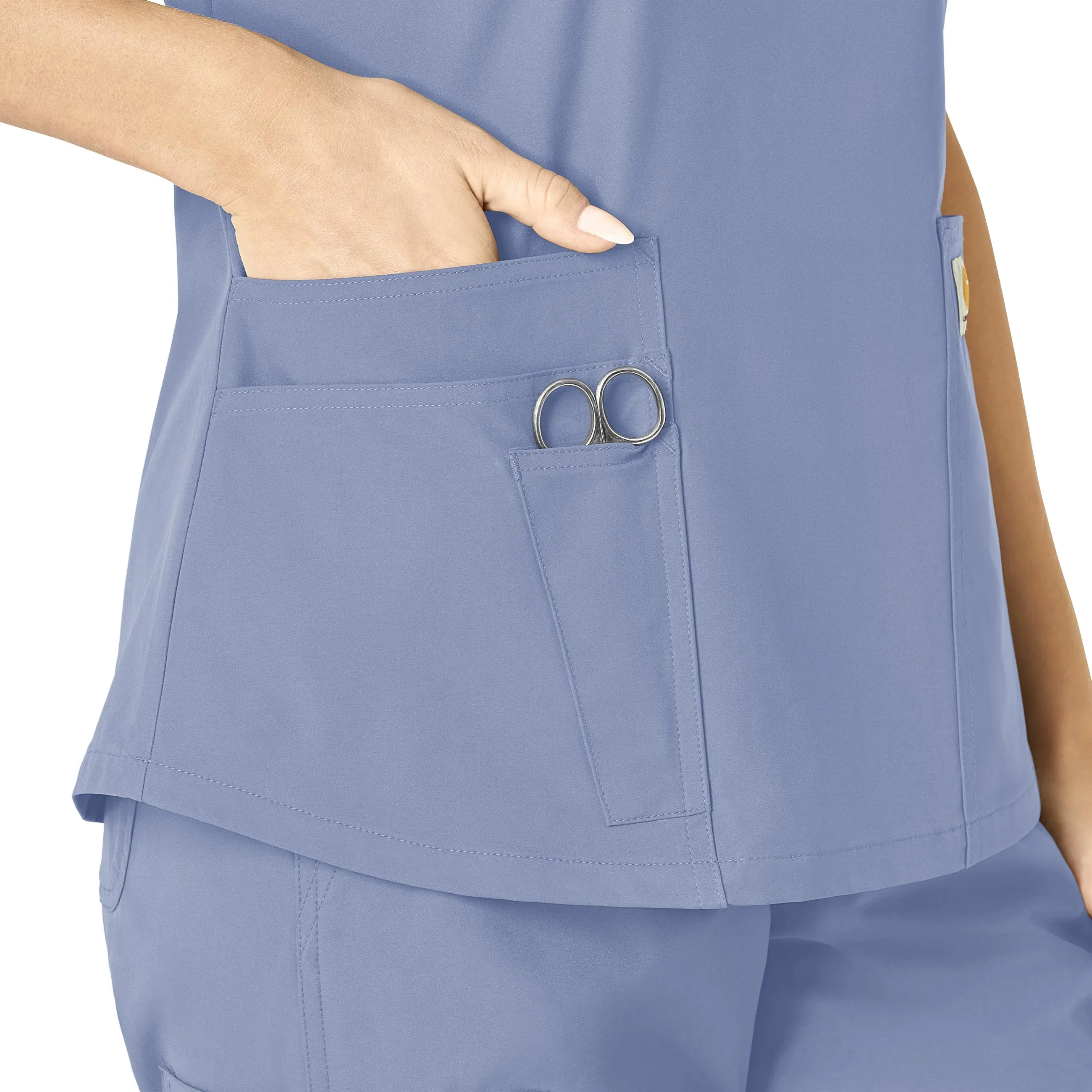 Carhartt Force Essentials Women's V-Neck Scrub Top - Ceil Blue