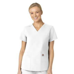 Carhartt Force Essentials Women's V-Neck Scrub Top - White