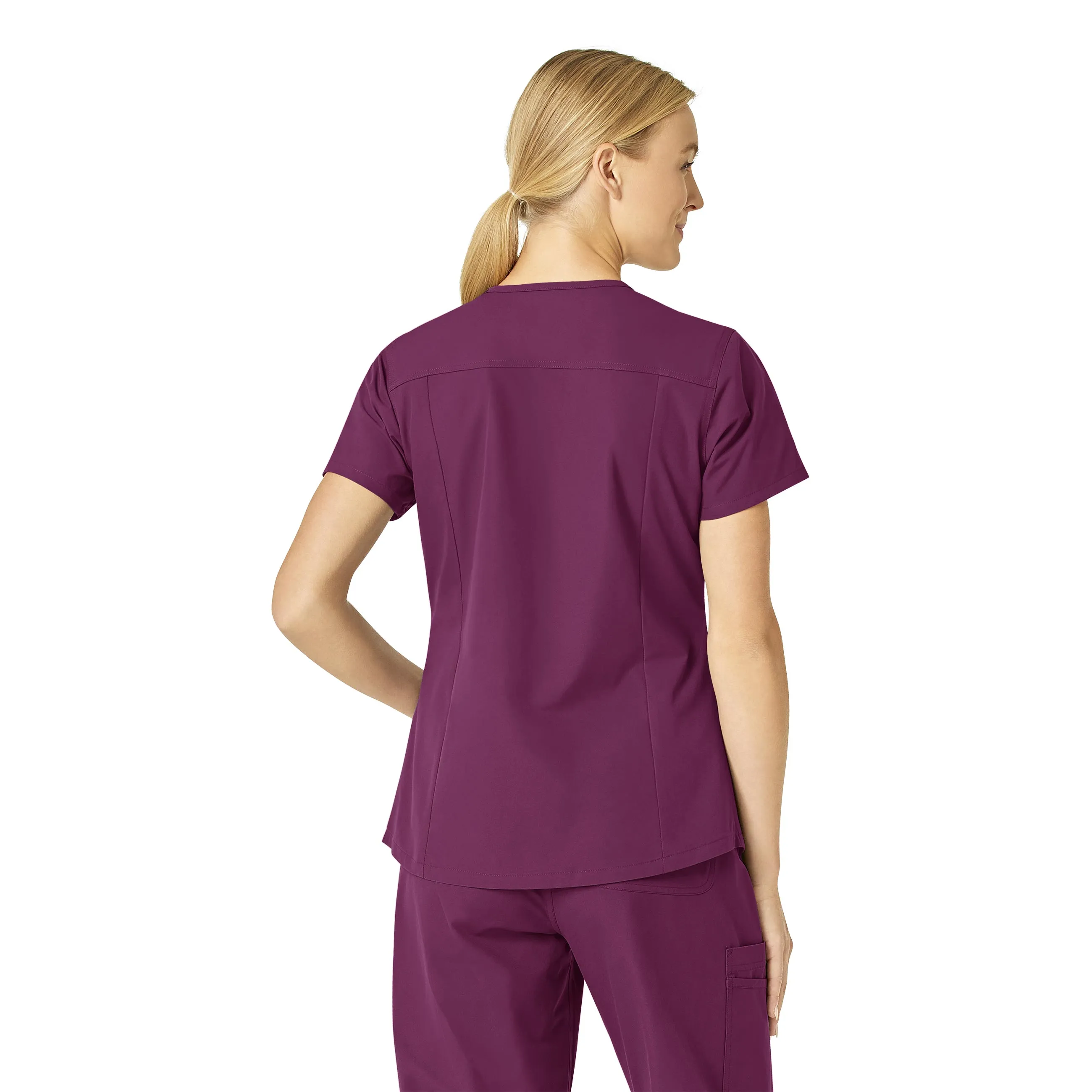 Carhartt Force Essentials Women's V-Neck Scrub Top - Wine