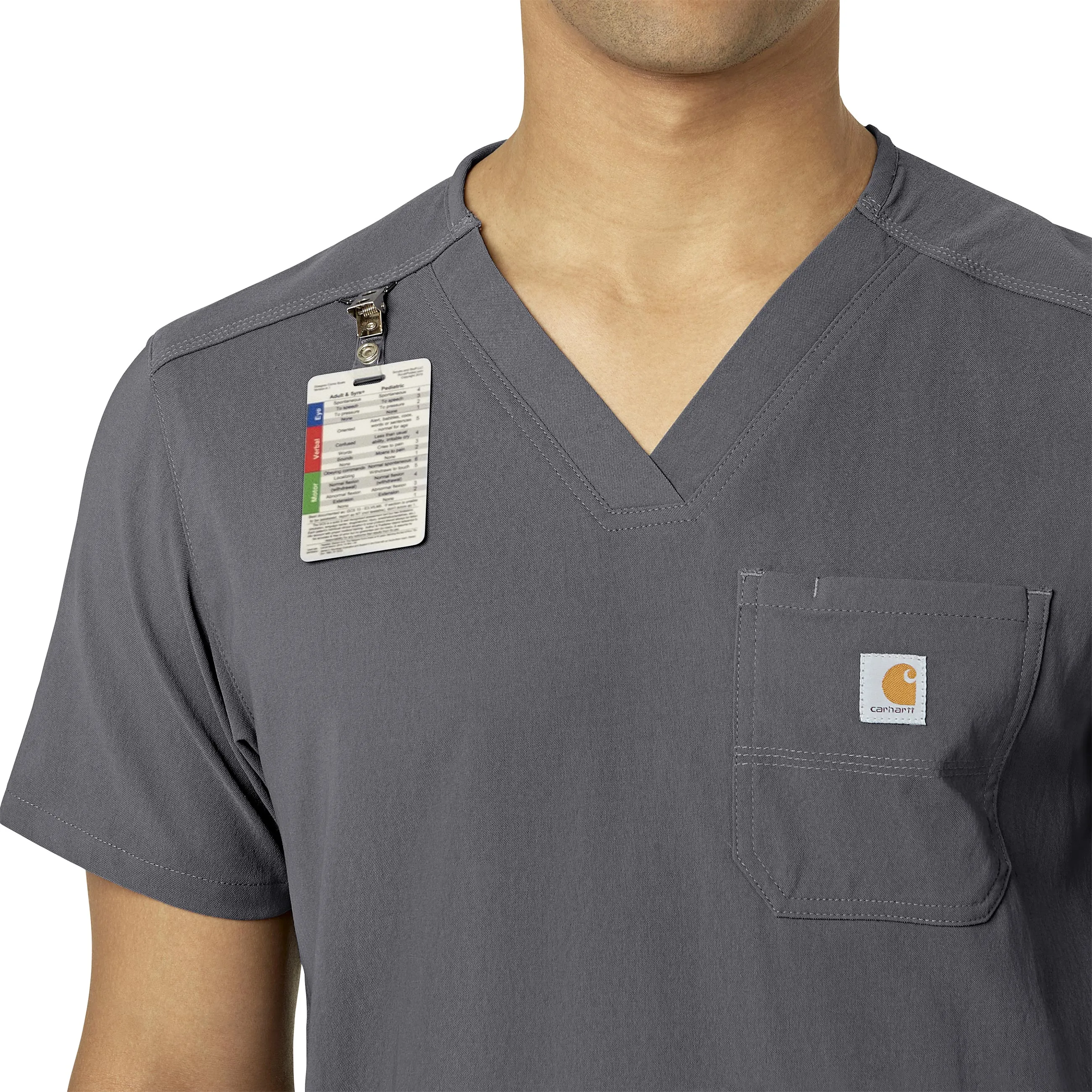 Carhartt Rugged Flex Peak Men's 5-Pocket V-Neck Scrub Top - Pewter