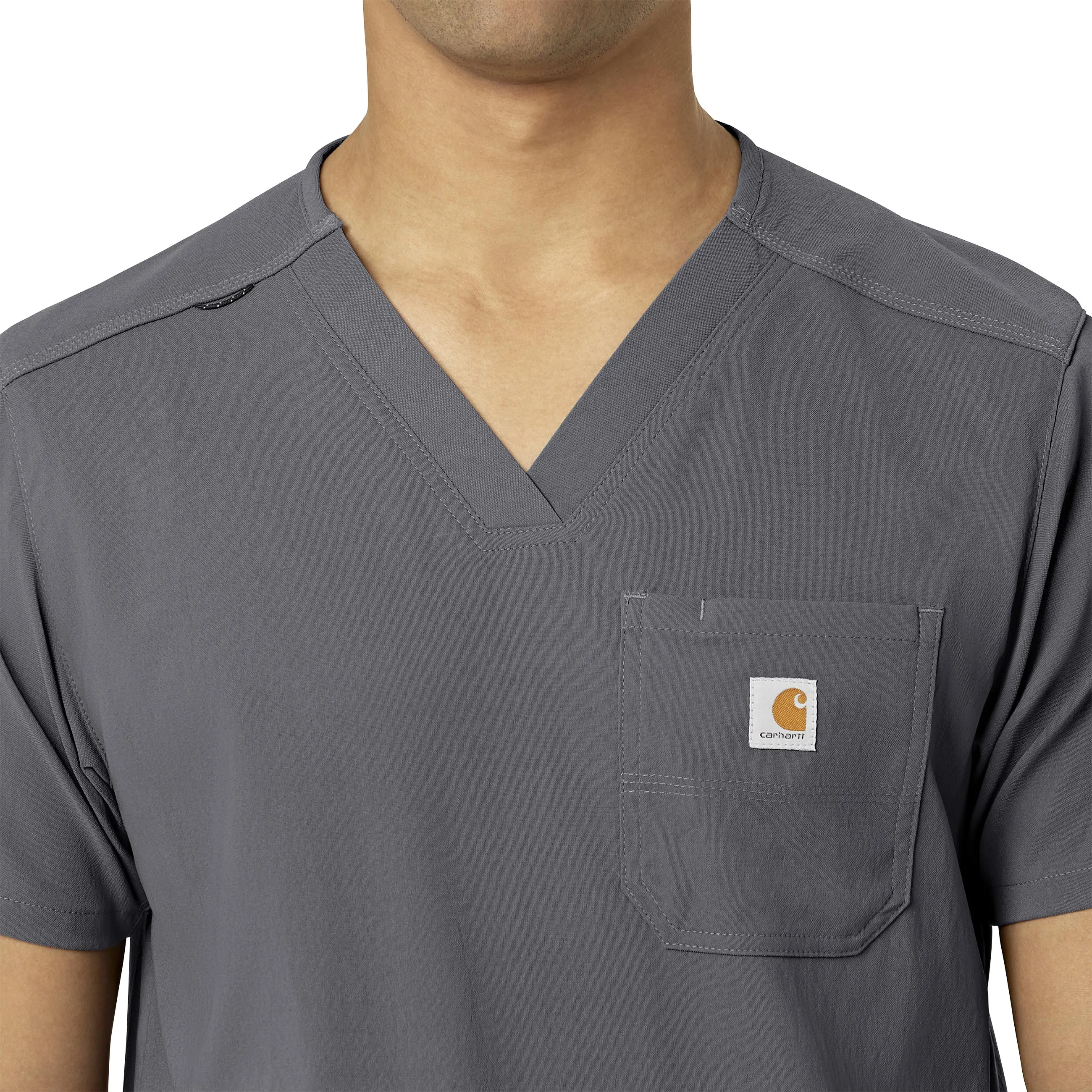 Carhartt Rugged Flex Peak Men's 5-Pocket V-Neck Scrub Top - Pewter