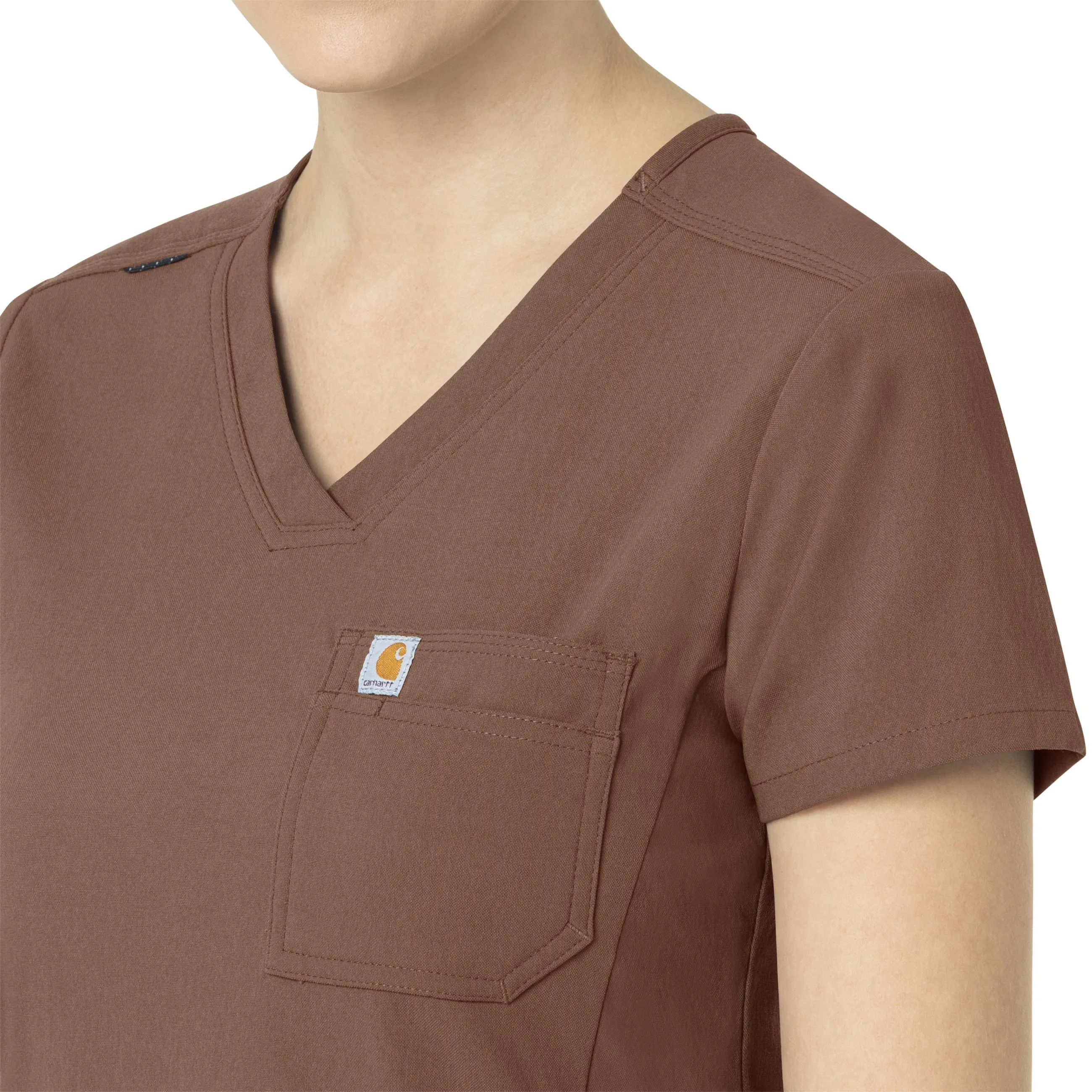 Carhartt Rugged Flex Peak Women's Tuck-In Scrub Top - Nutmeg