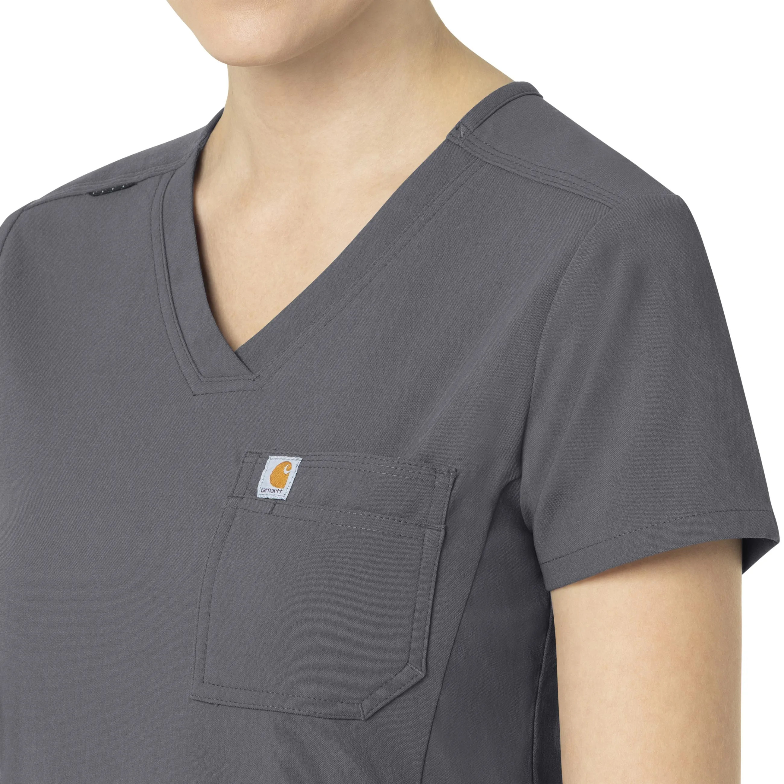 Carhartt Rugged Flex Peak Women's Tuck-In Scrub Top - Pewter