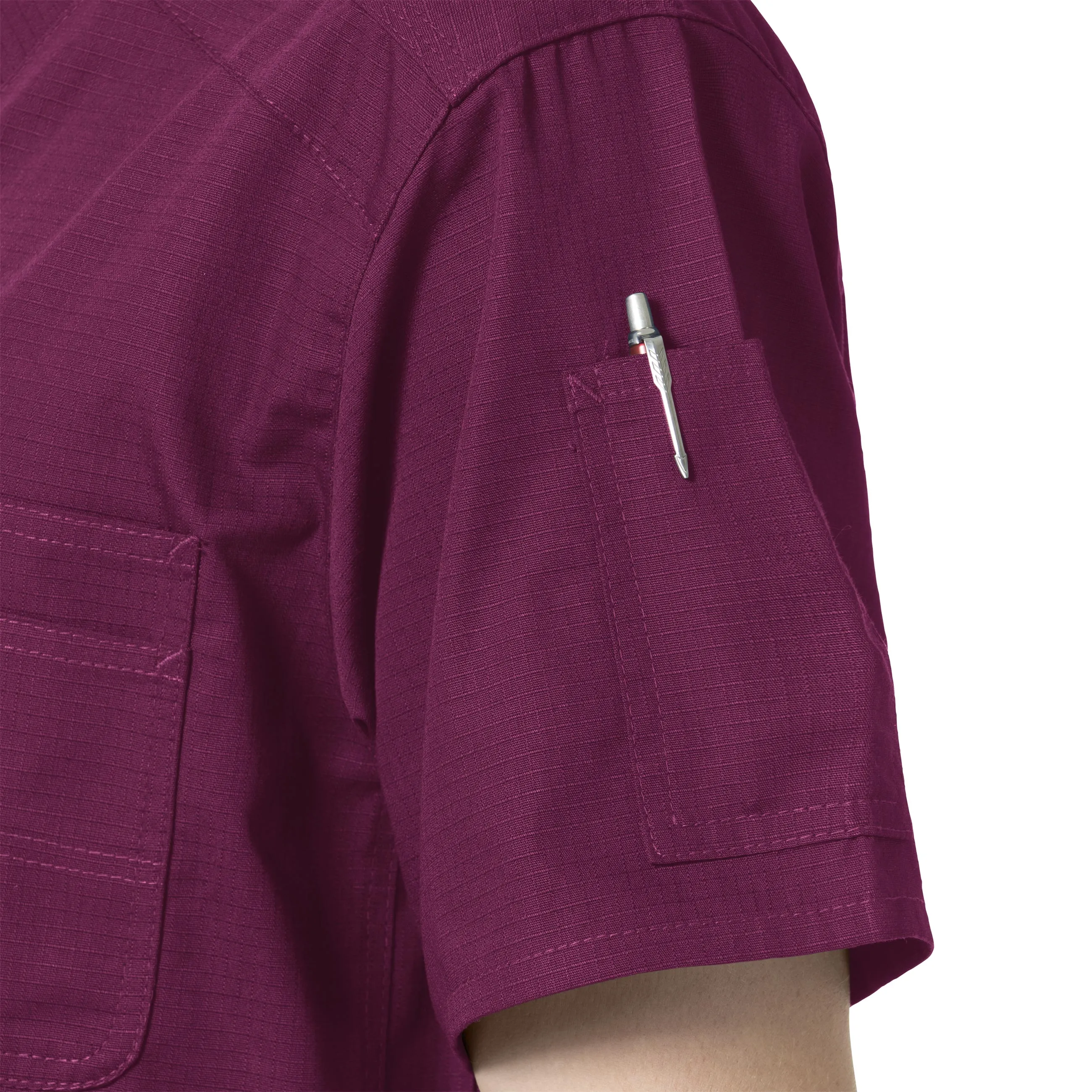 Carhartt Rugged Flex Ripstop Men's 6 Pocket Scrub Top - Wine