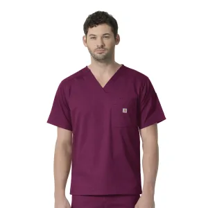 Carhartt Rugged Flex Ripstop Men's 6 Pocket Scrub Top - Wine