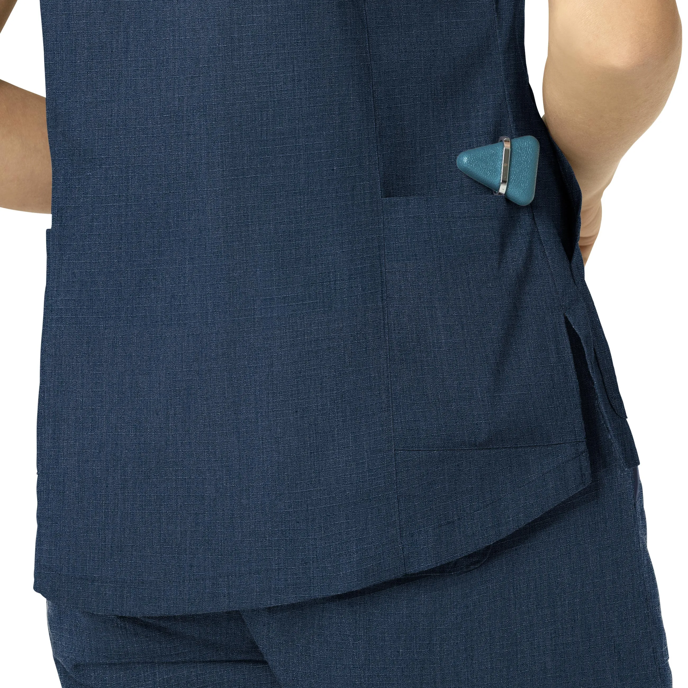 Carhartt Rugged Flex Ripstop Women's V-Neck Scrub Top - Navy Heather