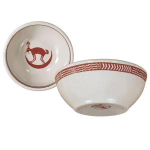 Cereal Bowl - Mimbreño Cereal Bowl - White & Maroon | Mimbreño