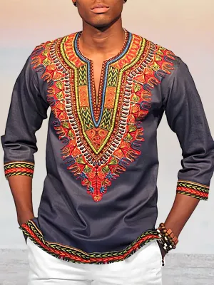 Cozy Ethnic Style Printed Casual Shirt