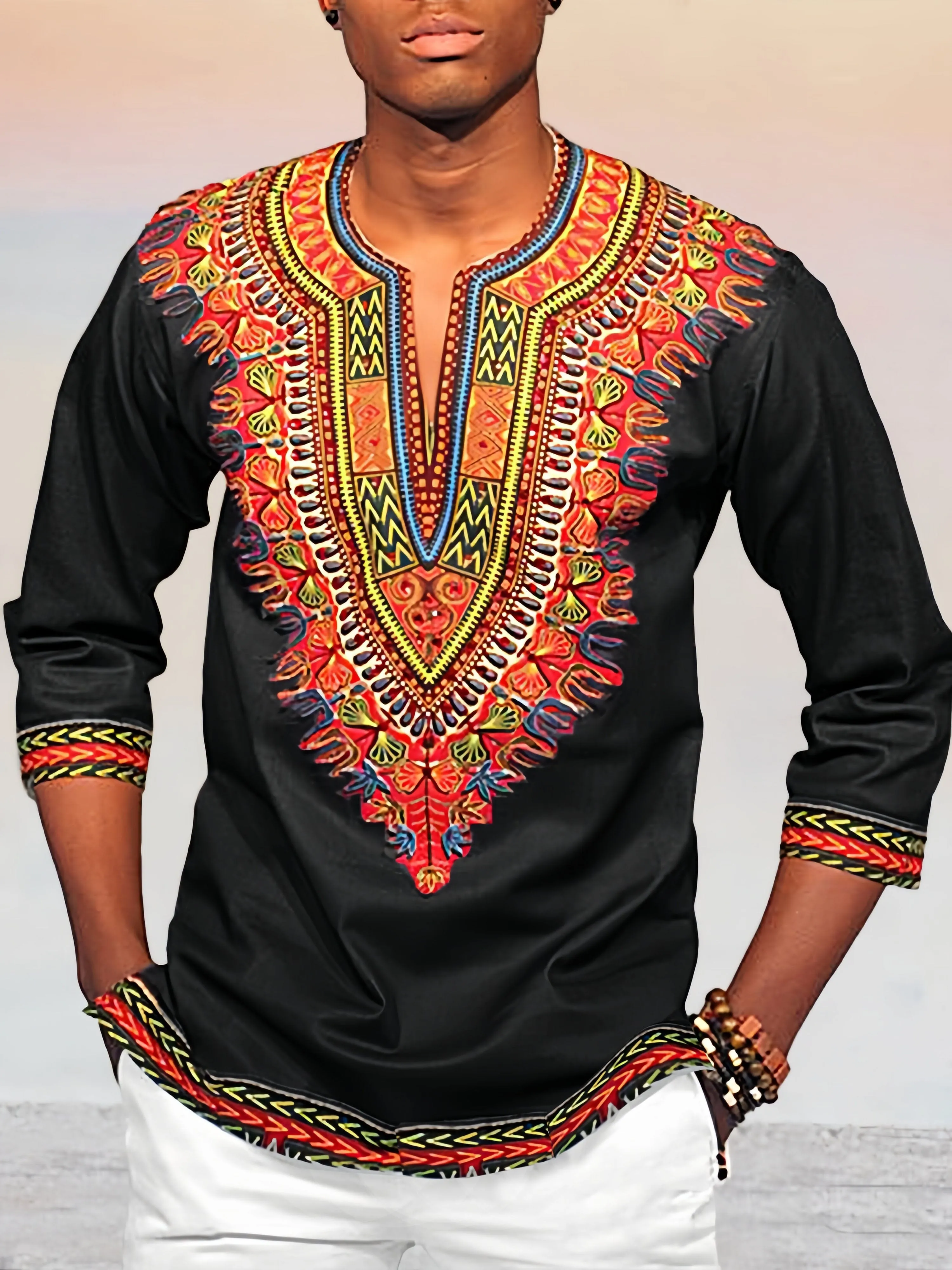 Cozy Ethnic Style Printed Casual Shirt