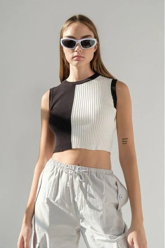 Daphne Color Block Rib Knit Tank