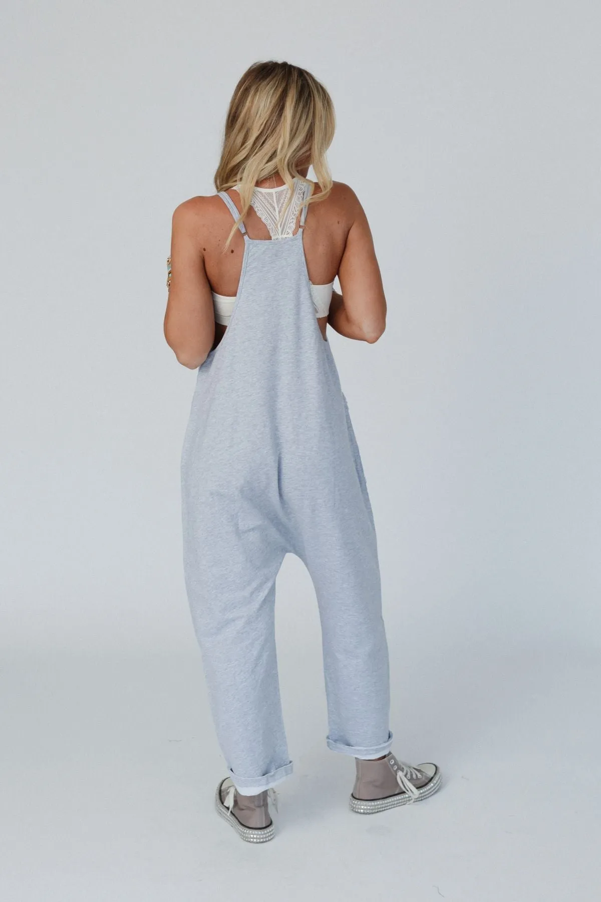 Dont Rush Relaxed Jumpsuit - Heather Gray