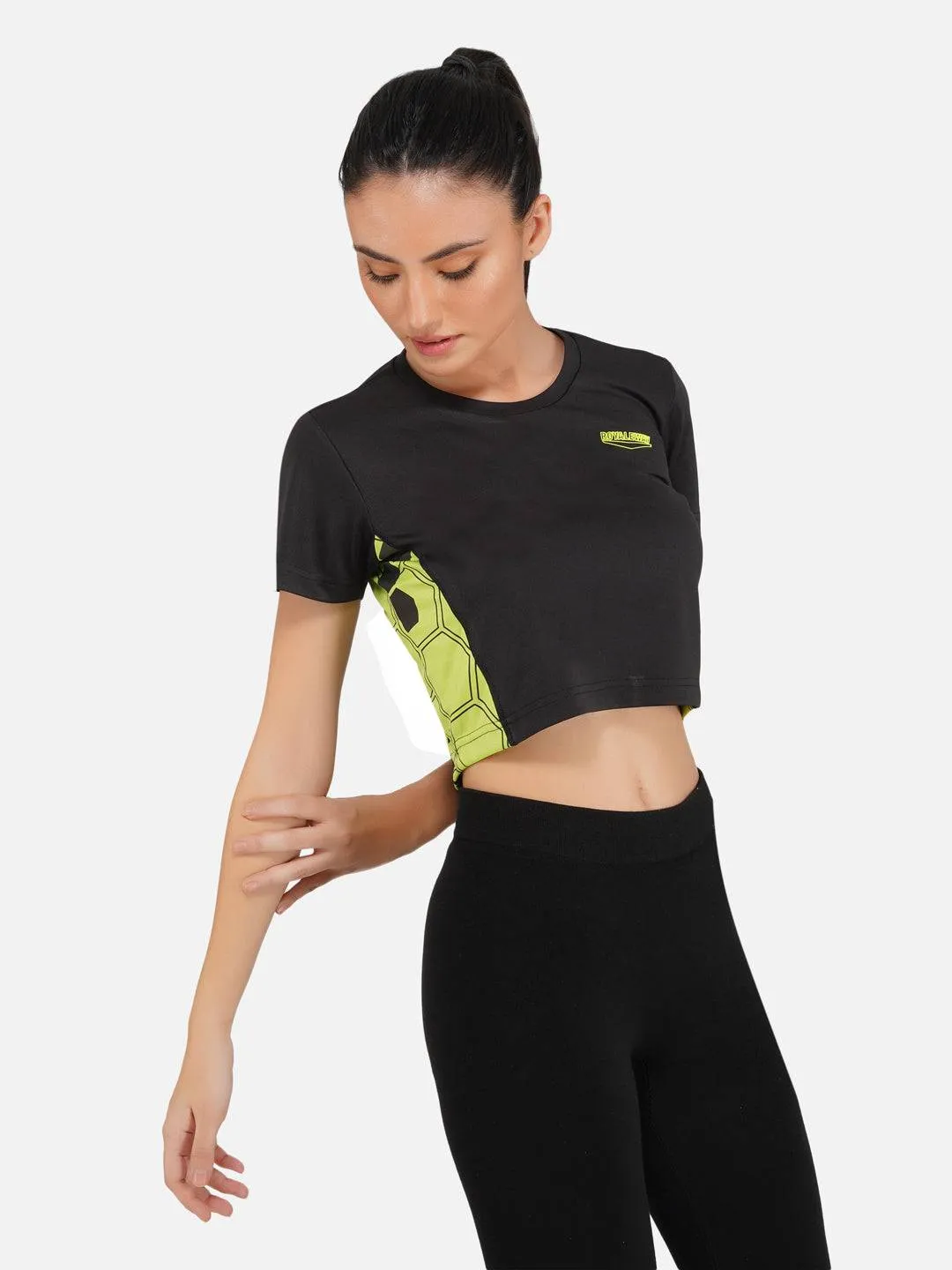 DriDOT Black Long Back Crop Top RWW2026