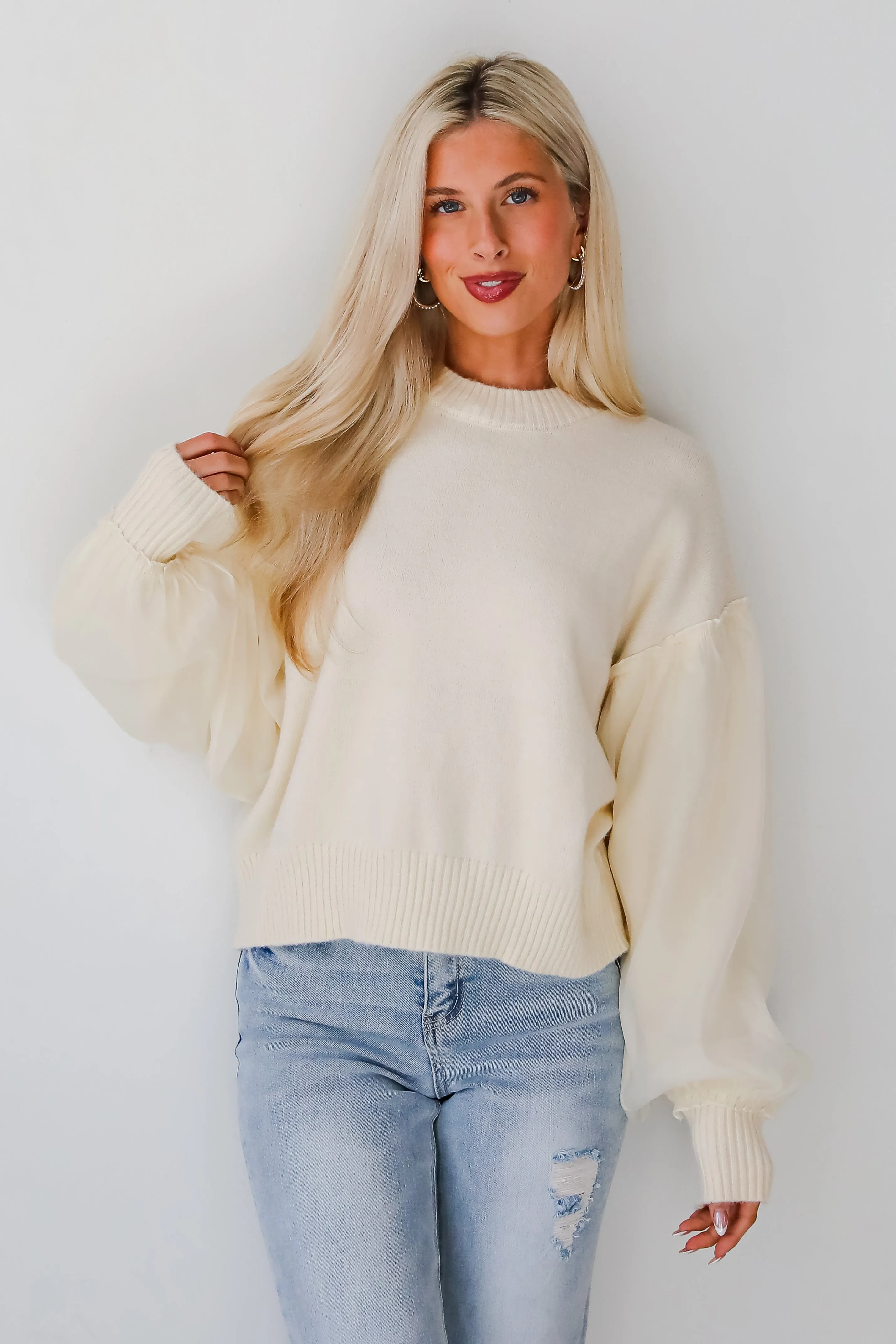 Elegant Perception Cream Sweater