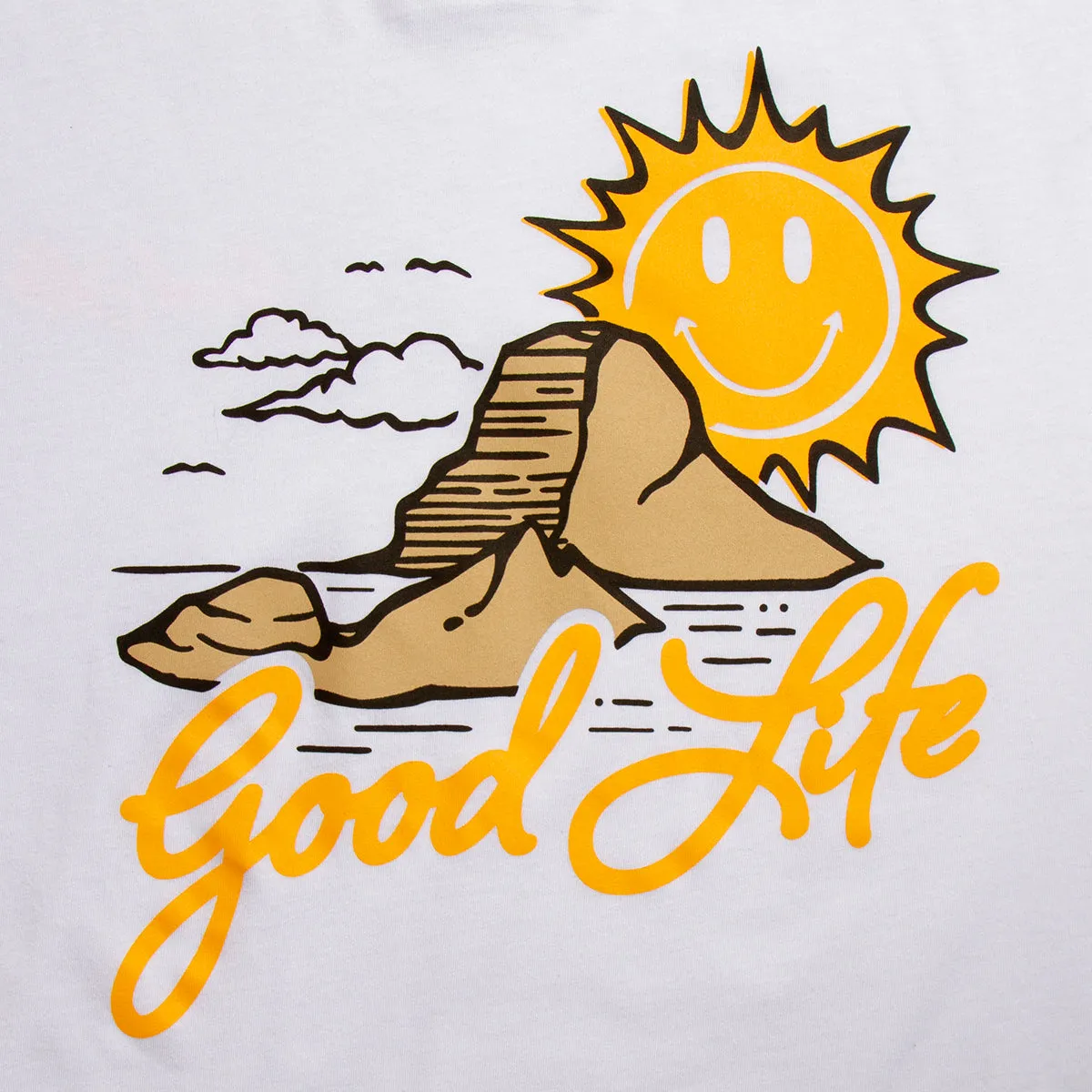 Es Vedrà Good Life Back  - Oversized Tshirt - White