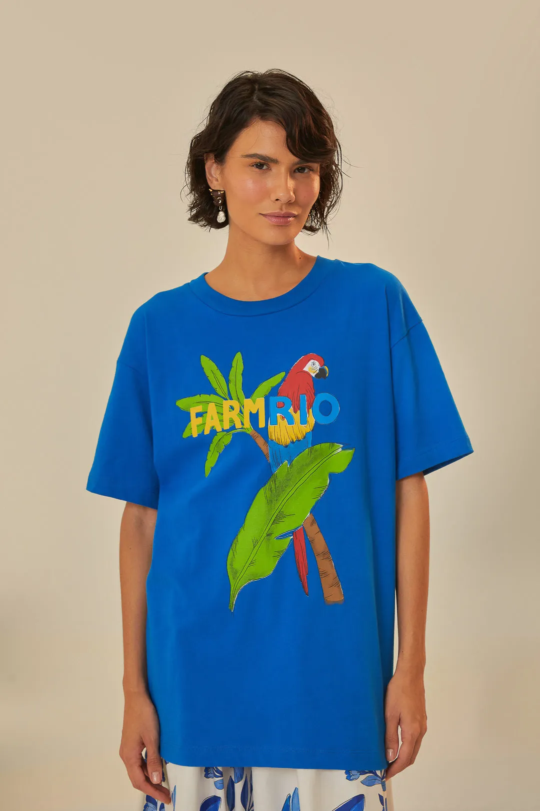 Farmrio Blue Relaxed T-Shirt