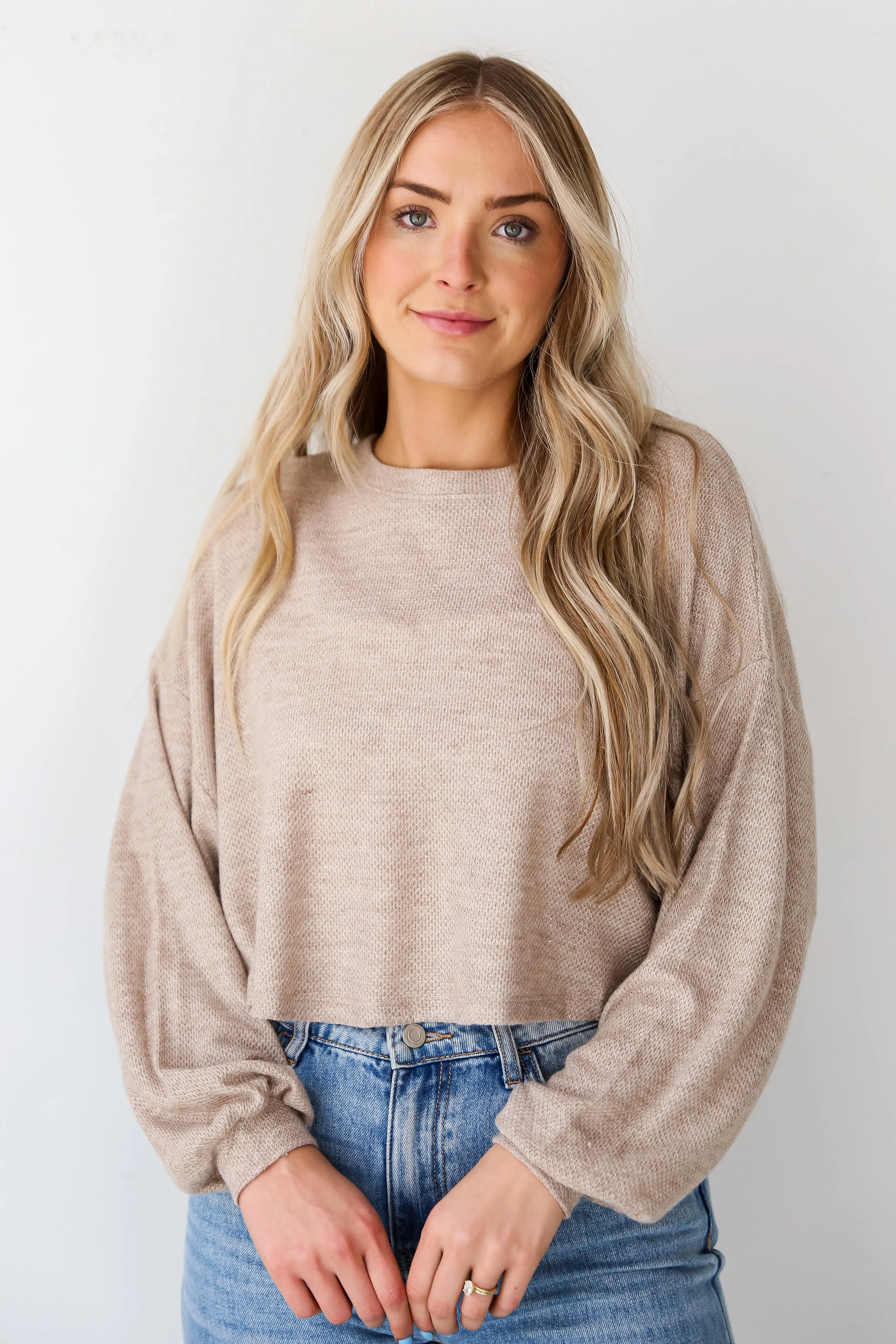 FINAL SALE - Julie Oatmeal Lightweight Knit Top