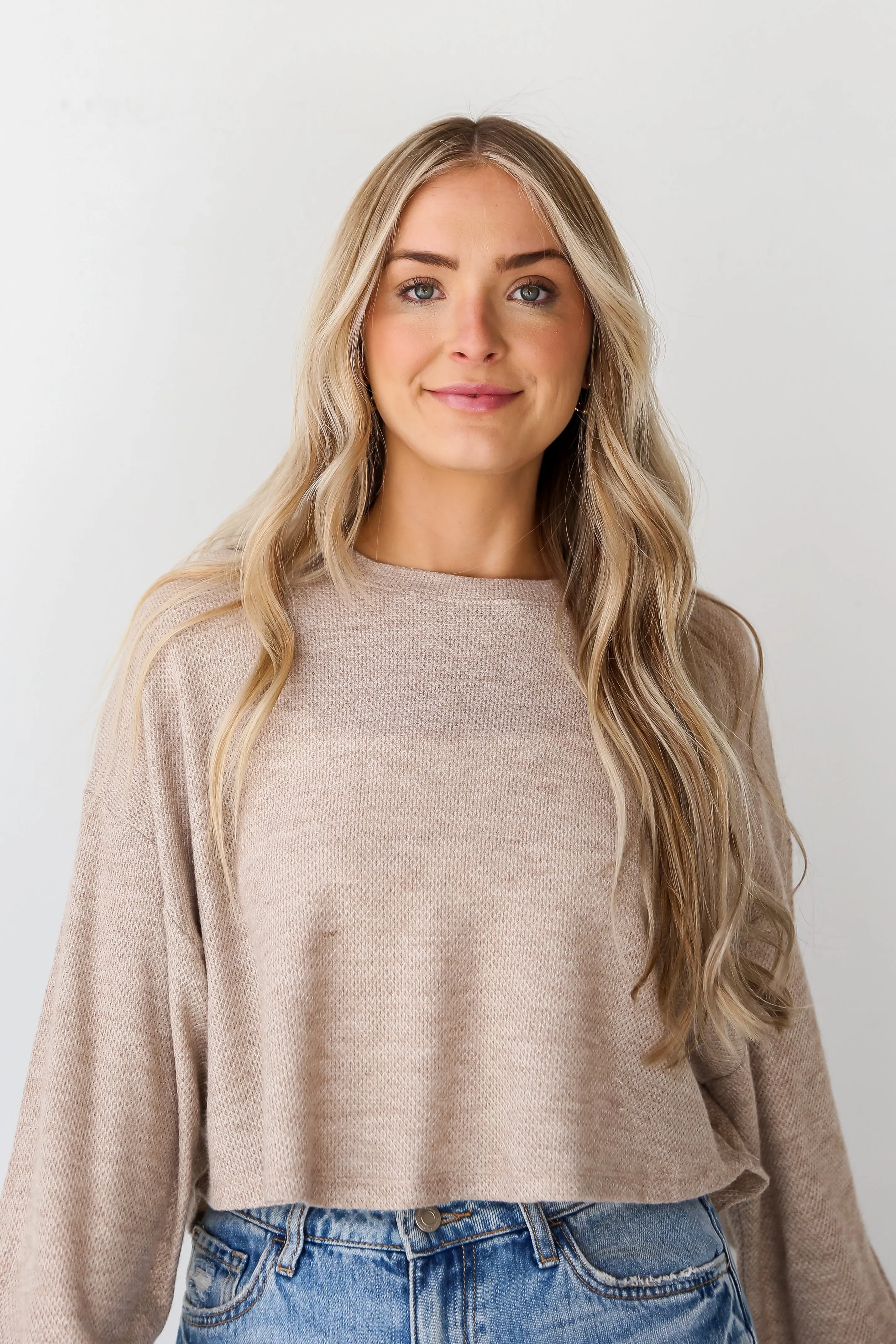 FINAL SALE - Julie Oatmeal Lightweight Knit Top