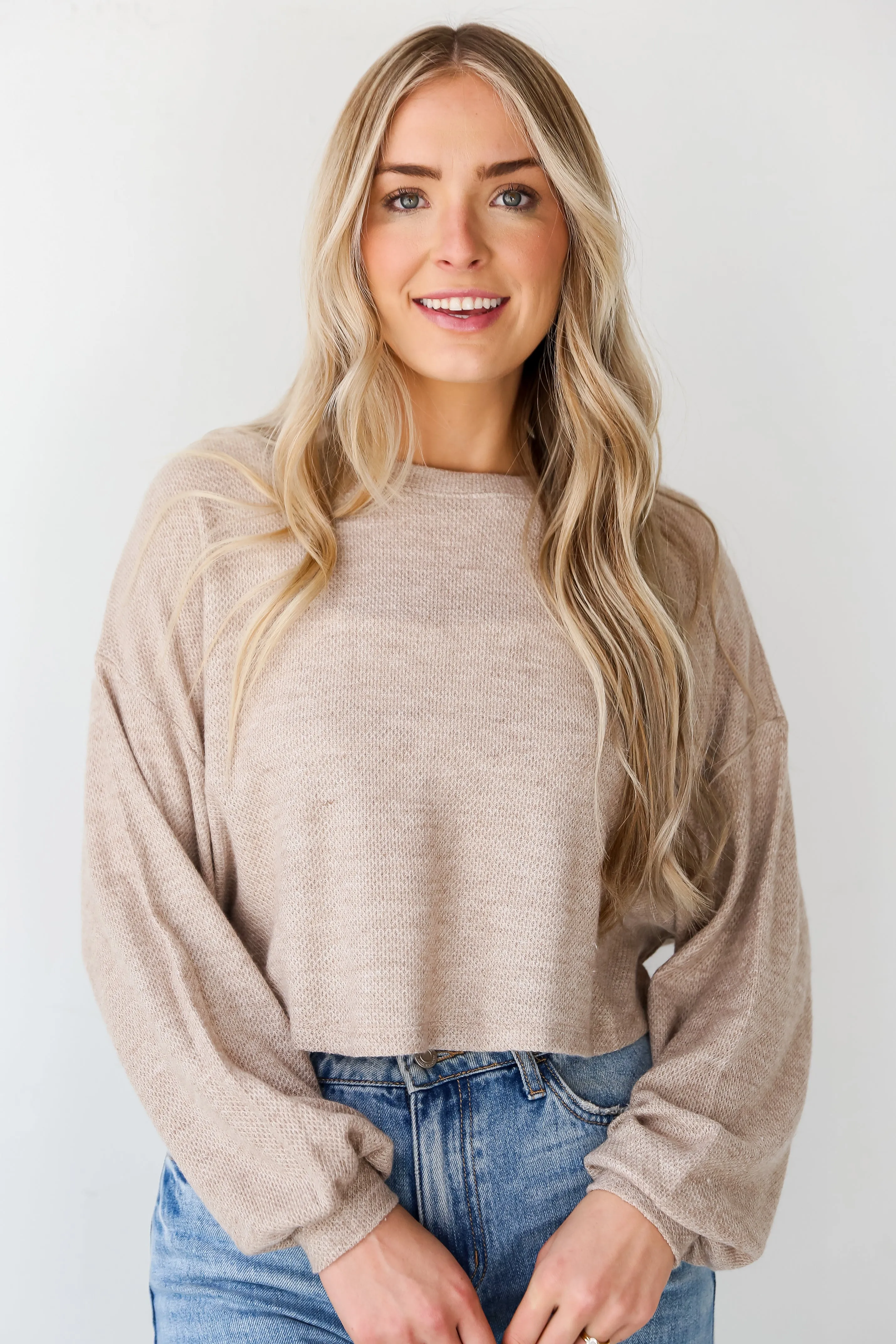 FINAL SALE - Julie Oatmeal Lightweight Knit Top