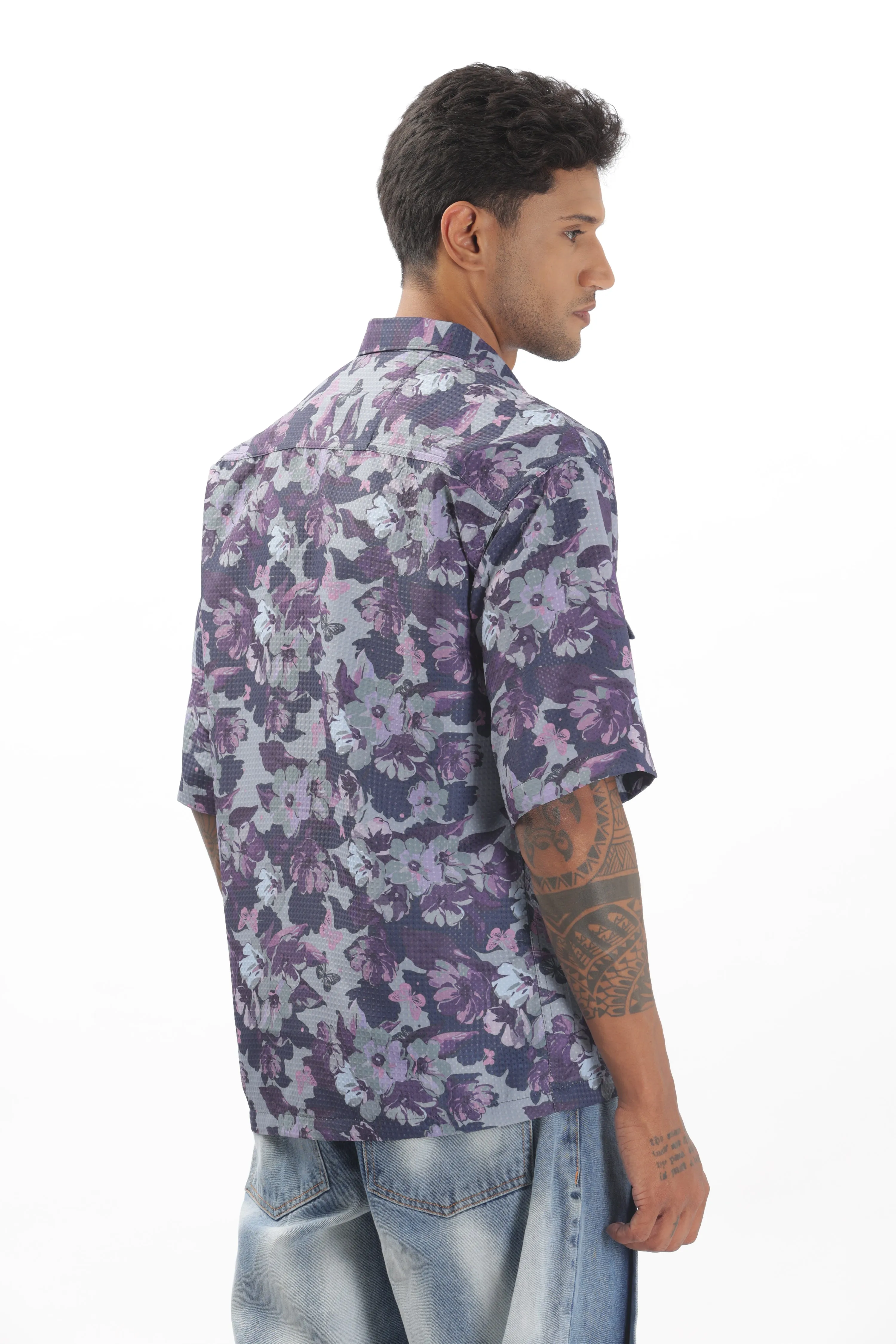 FLORAL LAVENDER OVERSIZED SHIRT