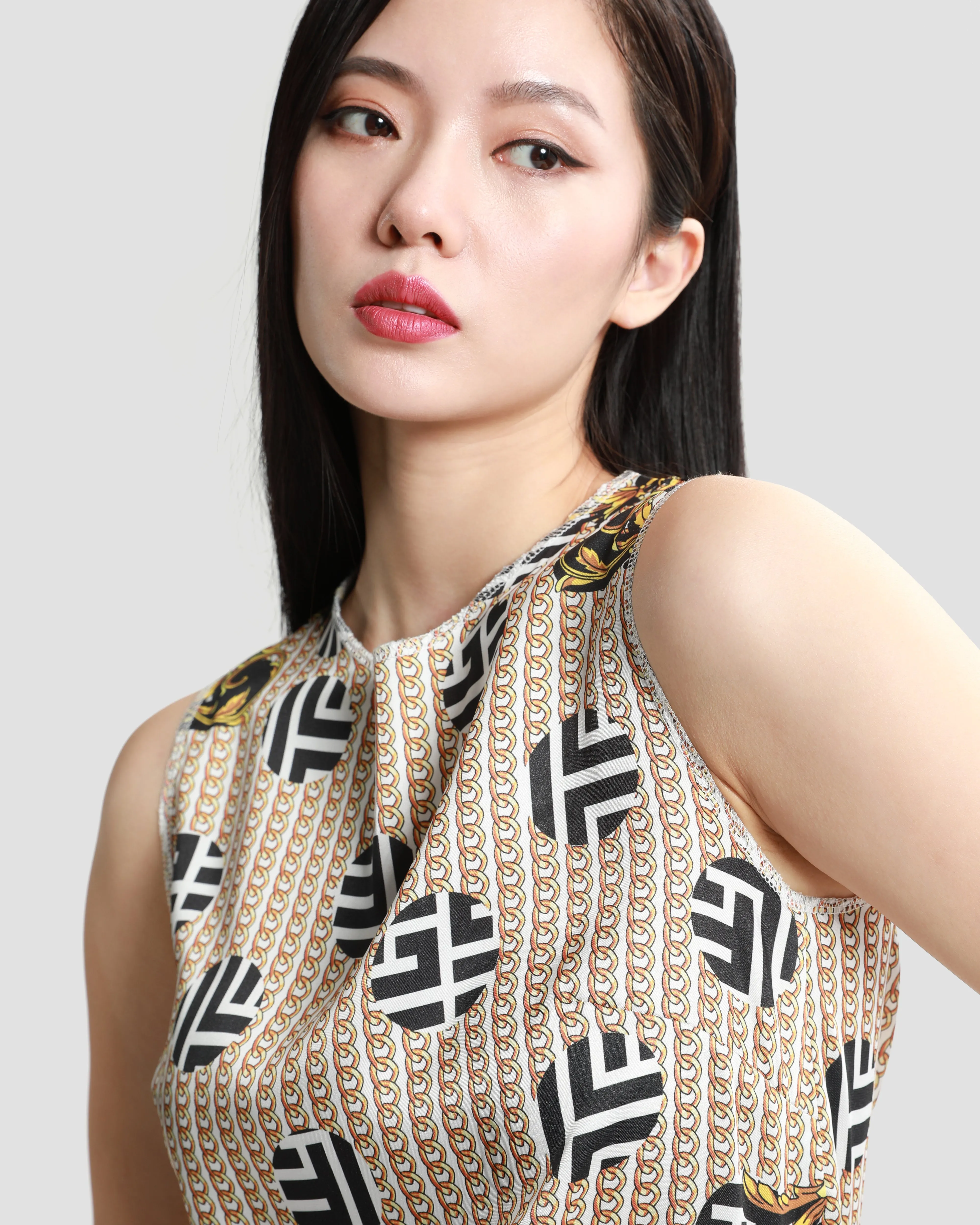 Geometric Baroque Print Top