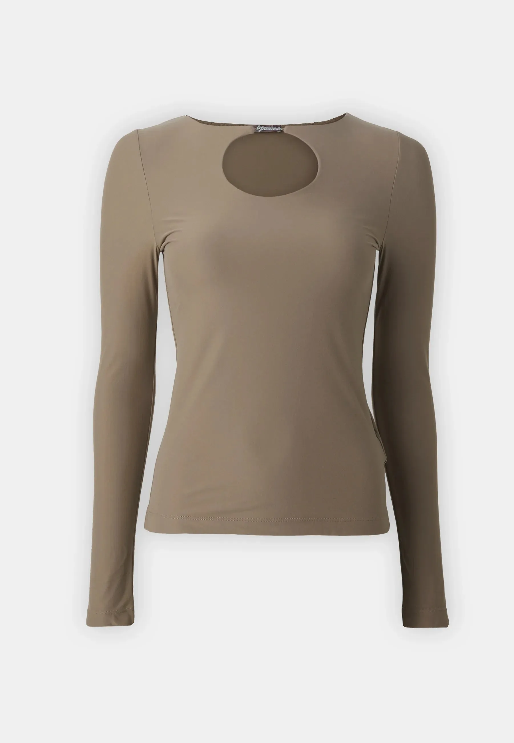 Guess Amira Logo Placket Top - Taupe