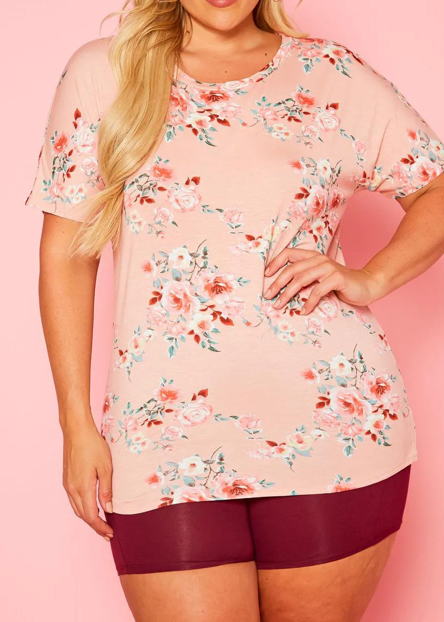 Hi Curvy Plus Size Women Floral Relaxed Fit Top